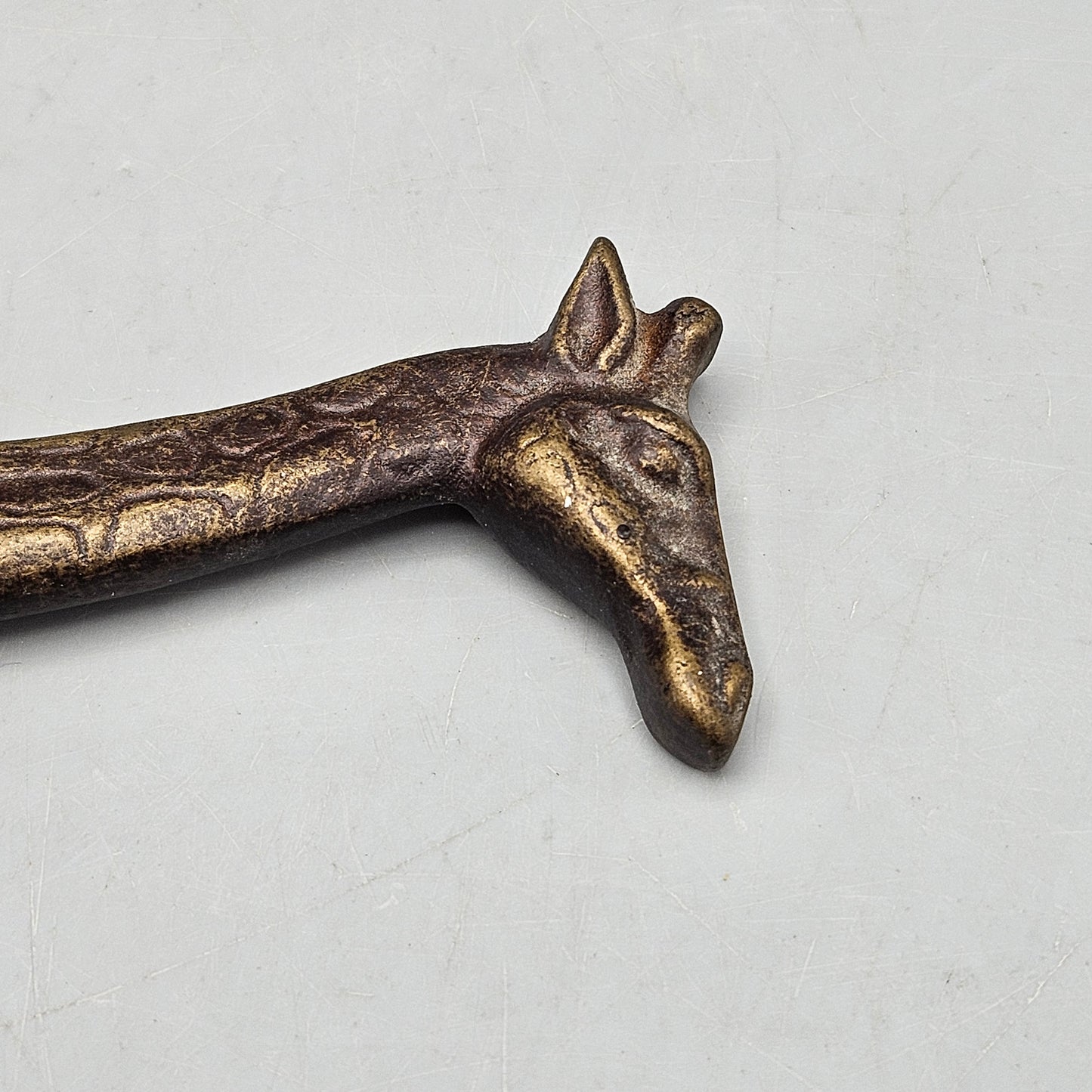 1993 Nelles Bronze Coat Hook Hanger in Giraffe Head & Neck Form