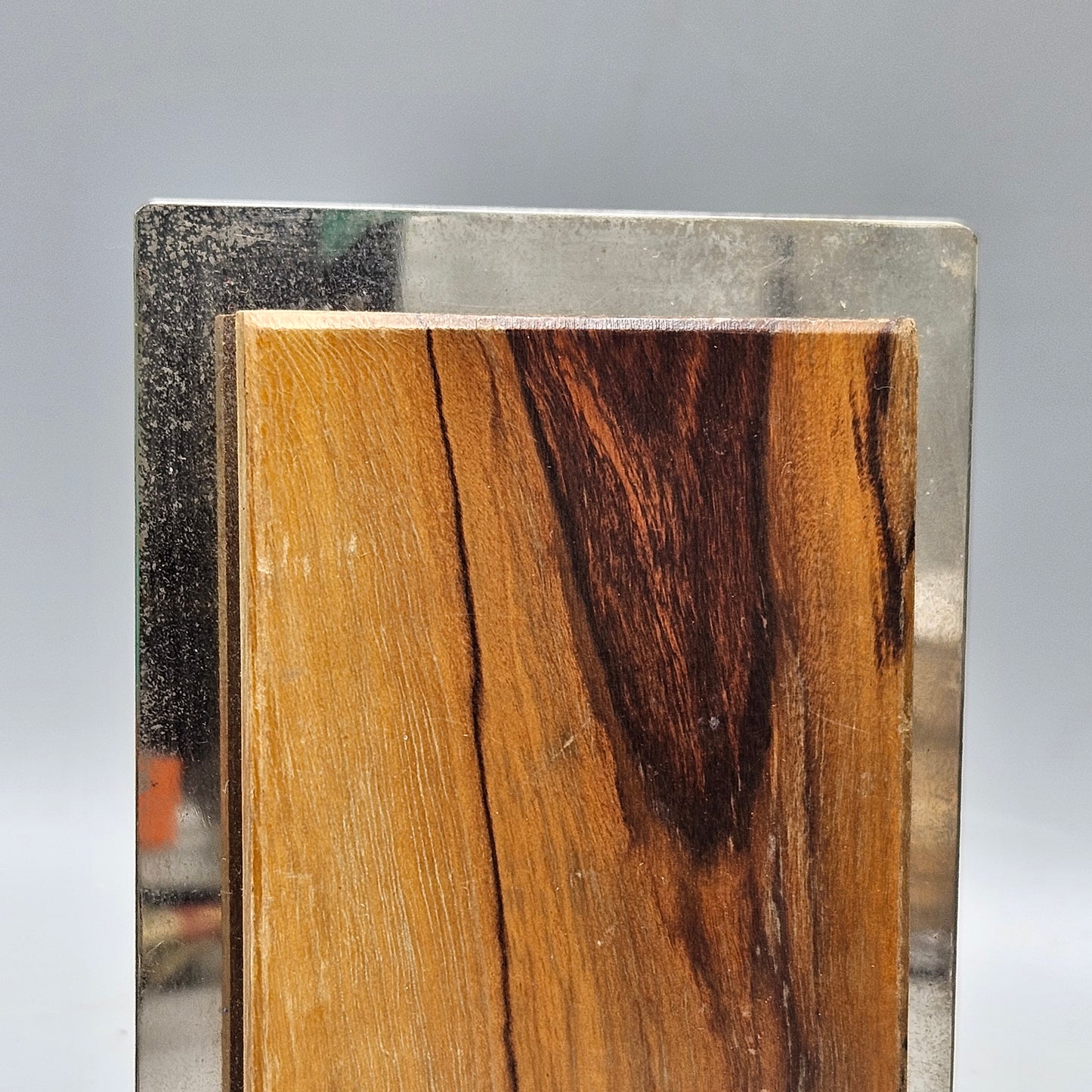 Pair of Chrome & Wooden Bookends