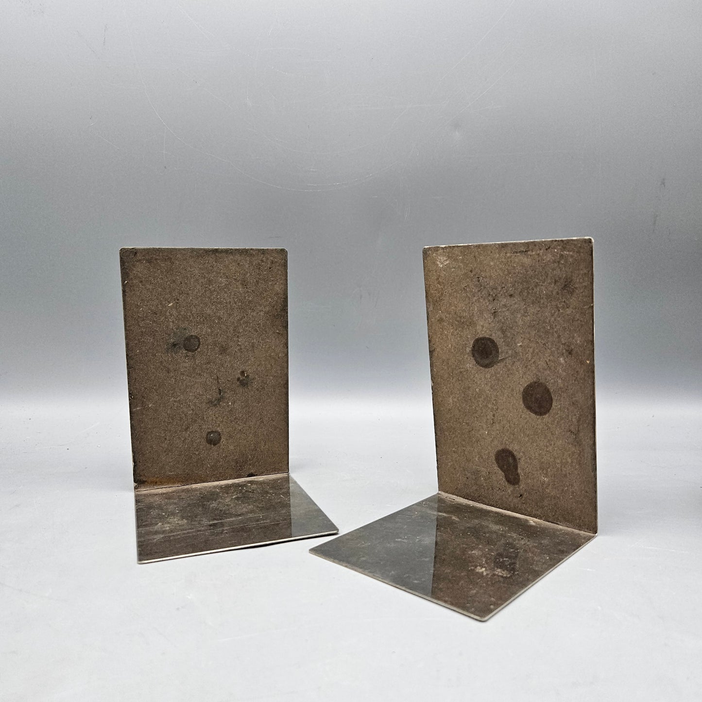 Pair of Chrome & Wooden Bookends