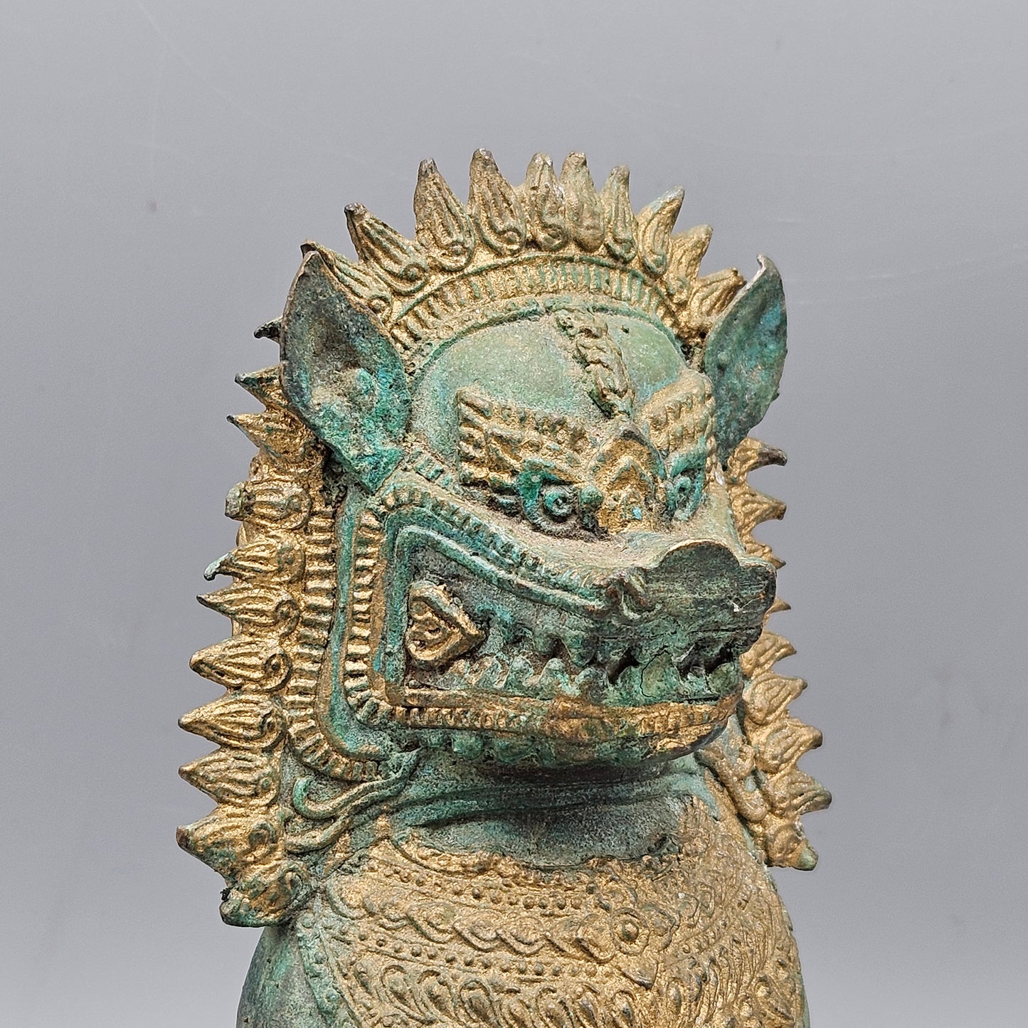 Thai Siam Khmer Bronze Lion Foo Dog