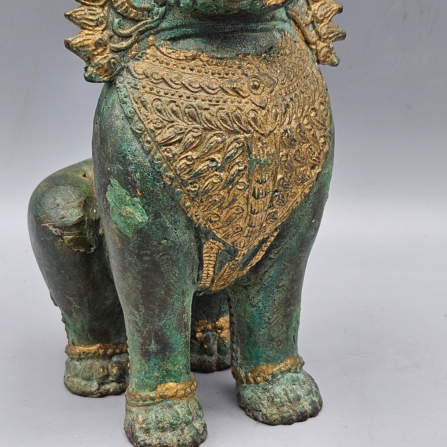 Thai Siam Khmer Bronze Lion Foo Dog