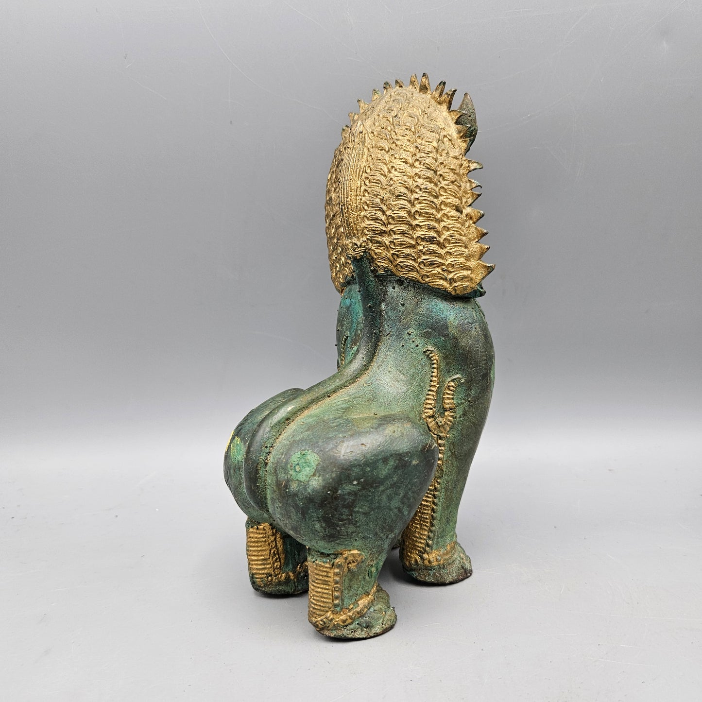 Thai Siam Khmer Bronze Lion Foo Dog