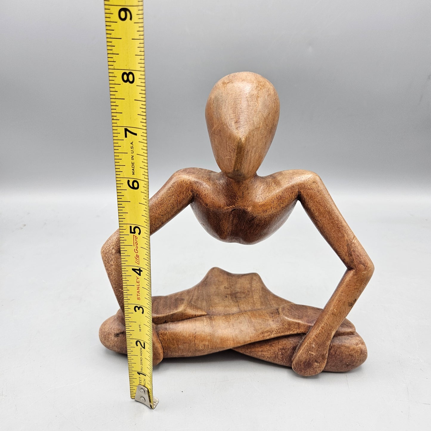 Abstract Wooden Meditation Figure
