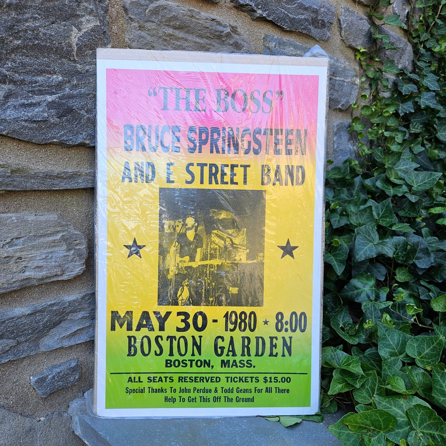 Reproduction / Fantasy Bruce Springsteen and the E Street Band 1980 Boston Garden Concert Poster