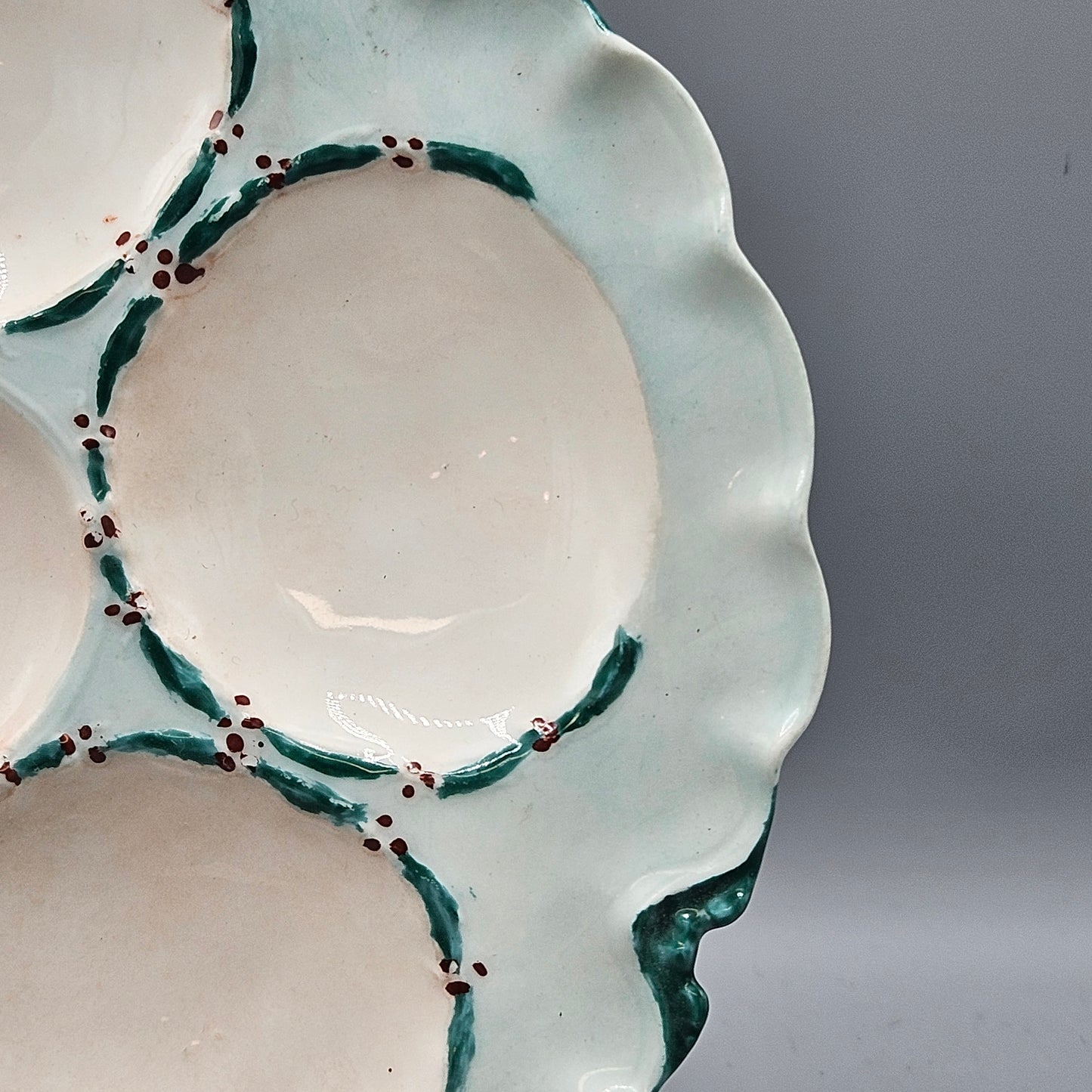 Vintage Haviland & Company France Limoges Porcelain Oyster Plate - Blue Green Teal (6 Available)
