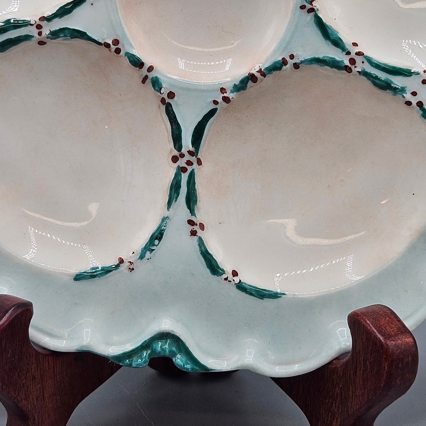 Vintage Haviland & Company France Limoges Porcelain Oyster Plate - Blue Green Teal (6 Available)