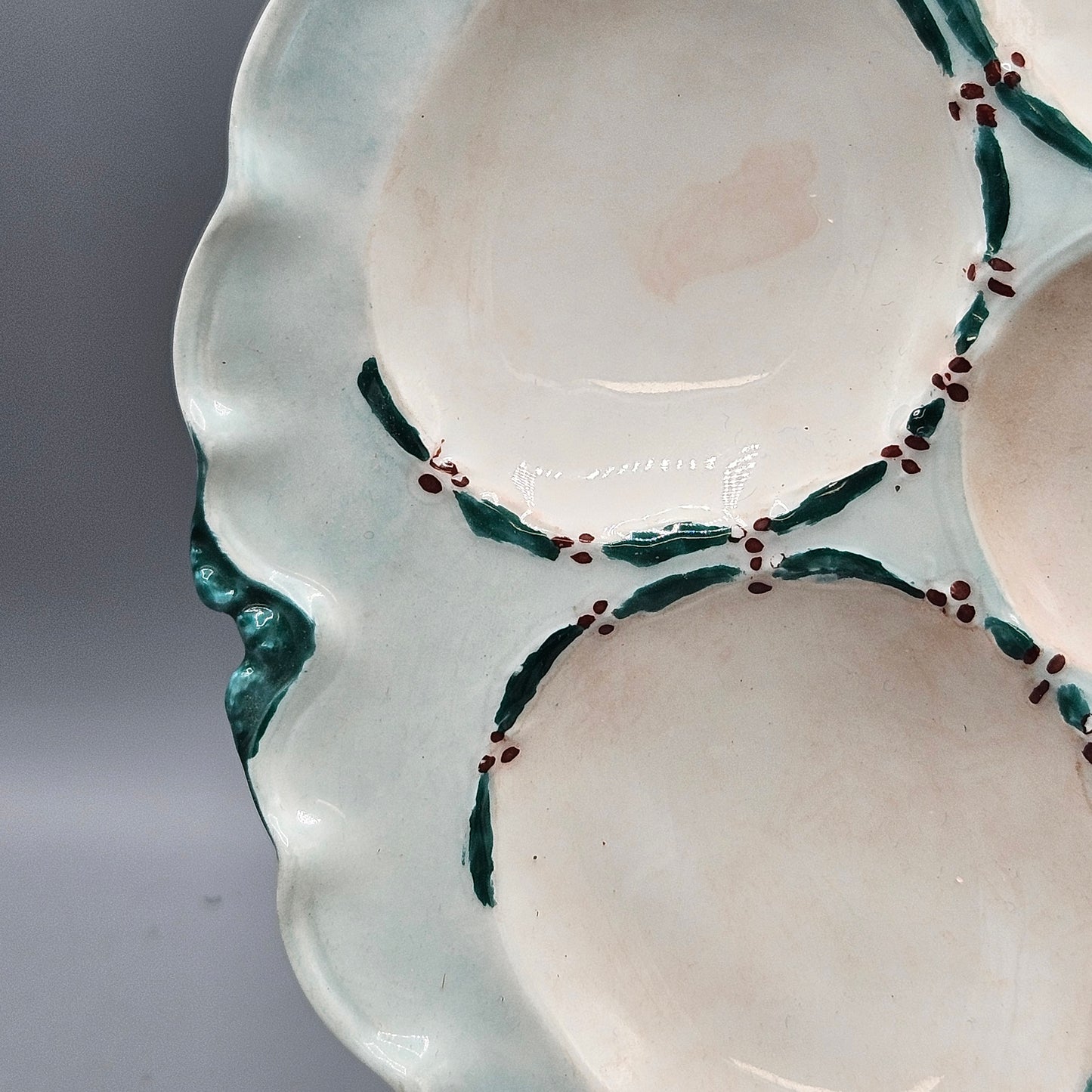 Vintage Haviland & Company France Limoges Porcelain Oyster Plate - Blue Green Teal (6 Available)