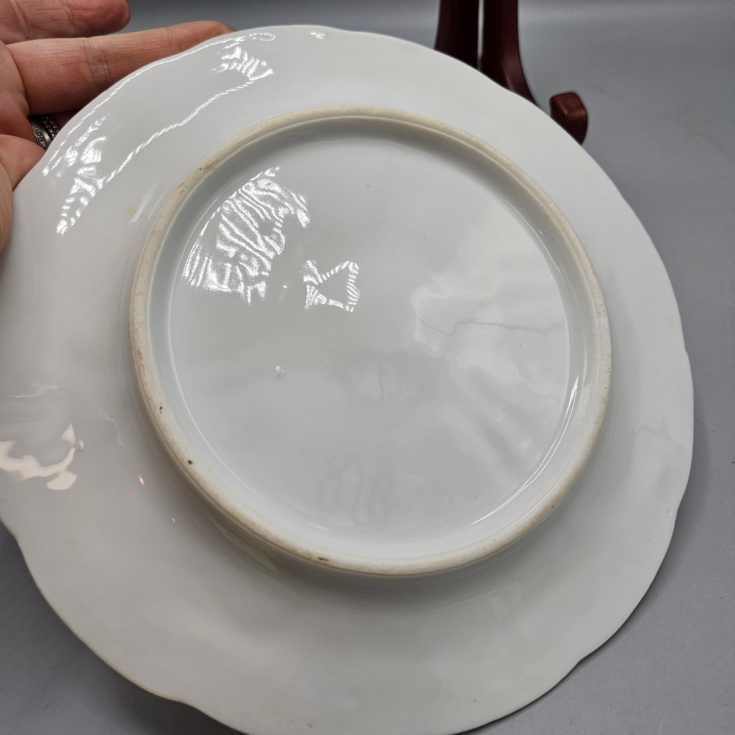 Vintage Hand Painted Porcelain Oyster Plate - Pink (3 Available)