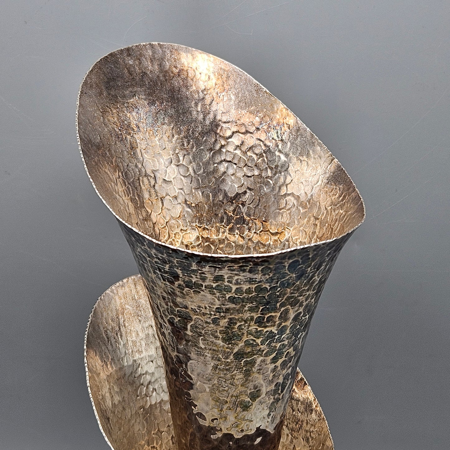 Ravissant Sterling Silver Double Vase with White Quartz Base