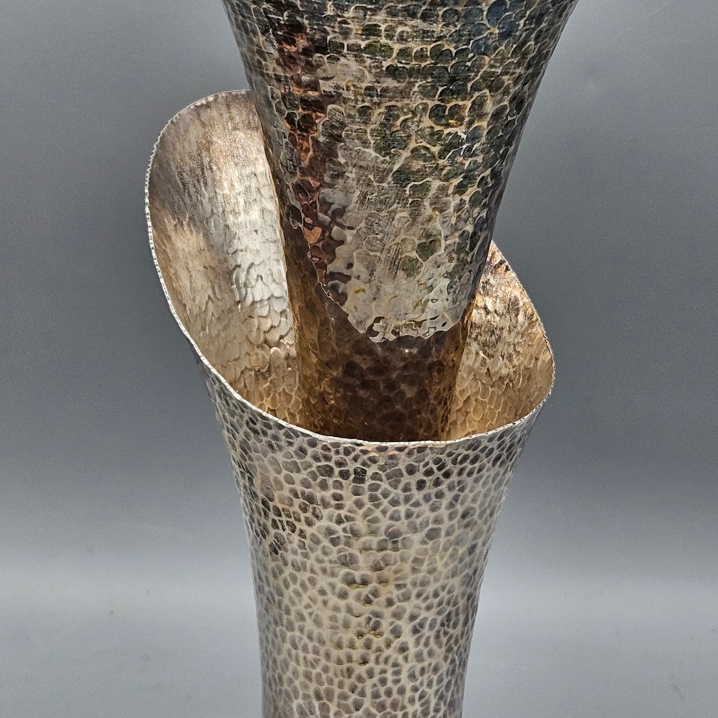 Ravissant Sterling Silver Double Vase with White Quartz Base