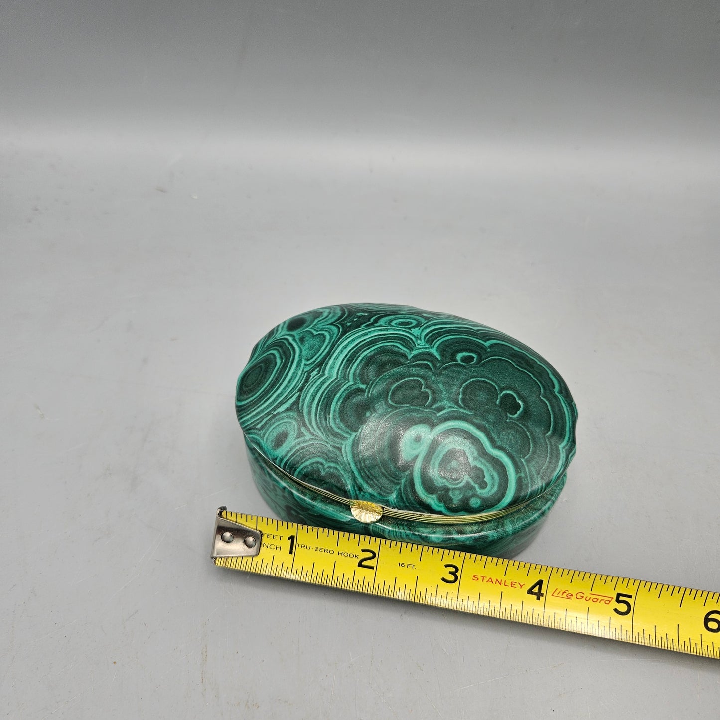 Faux Malachite Porcelain Trinket Box
