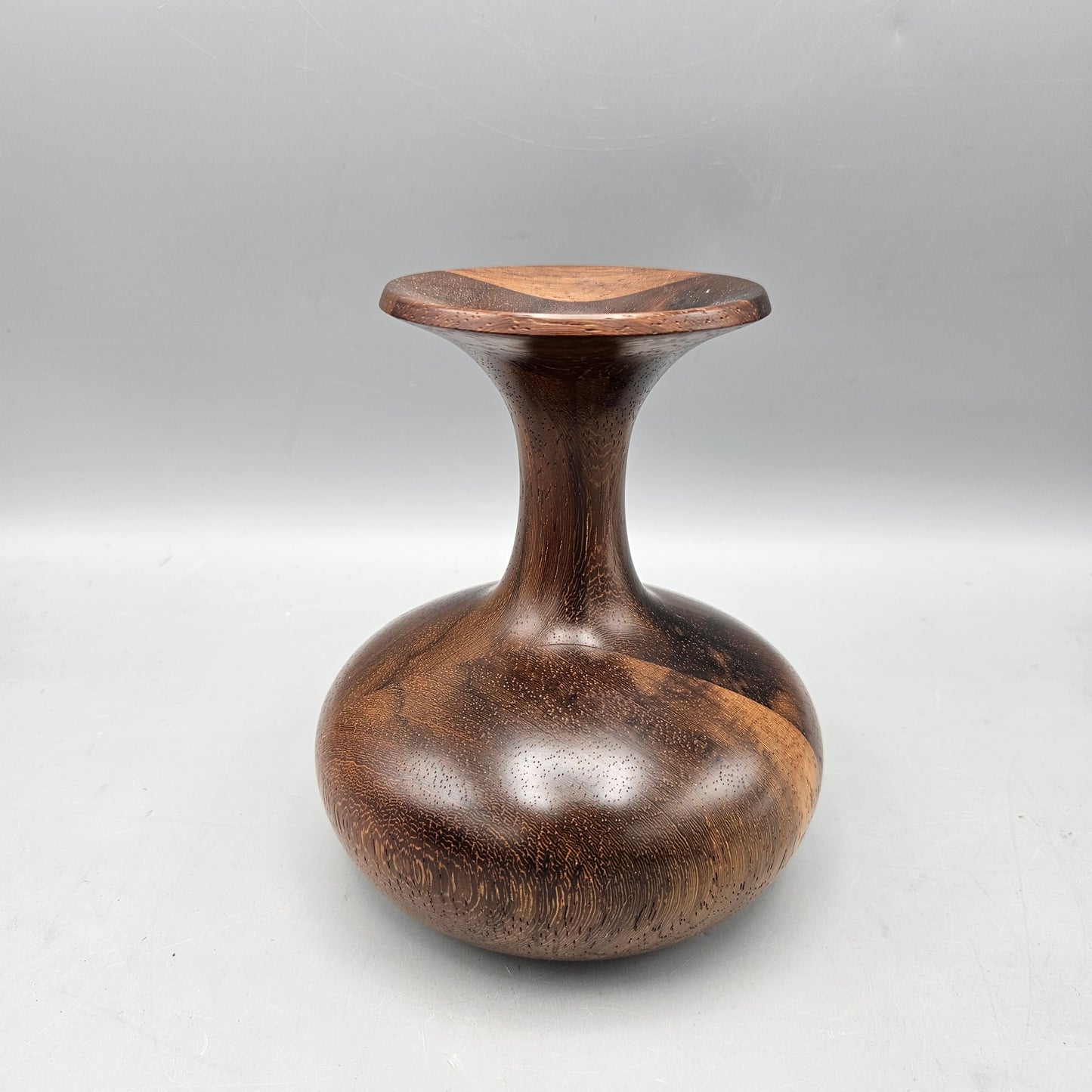 Vintage Artisan Wooden Vase