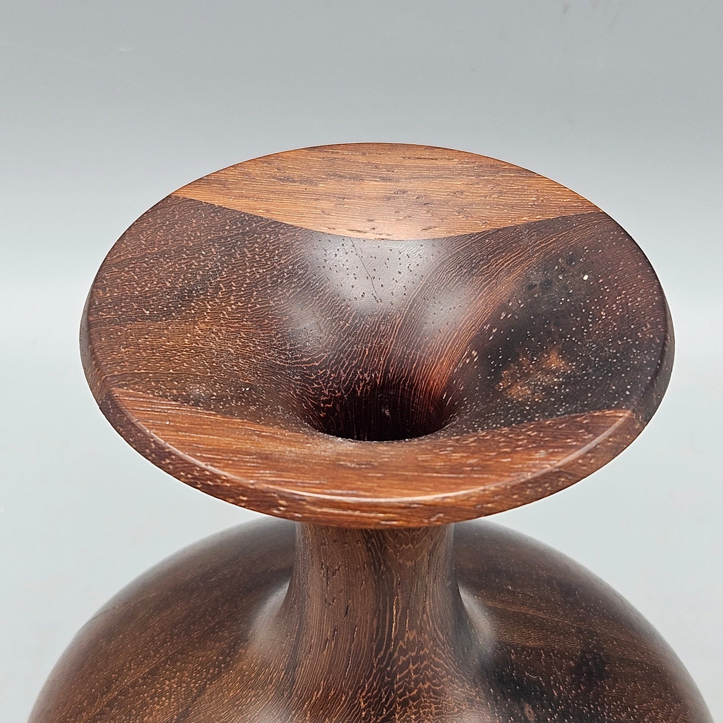 Vintage Artisan Wooden Vase