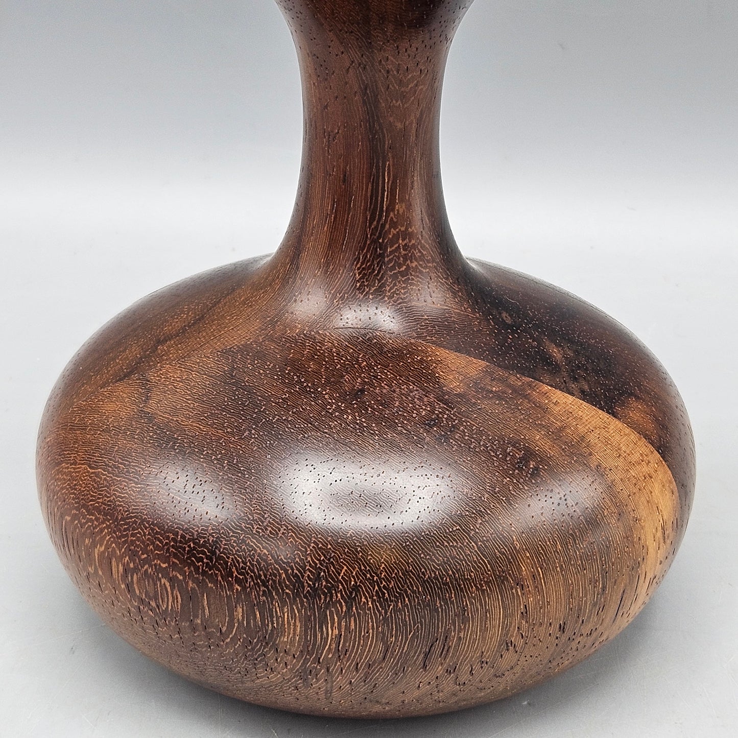 Vintage Artisan Wooden Vase