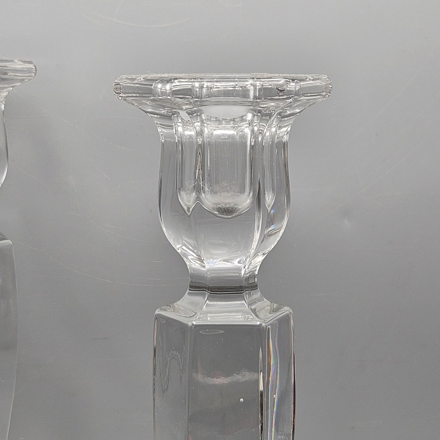 Pair of Vintage Crystal Candlesticks
