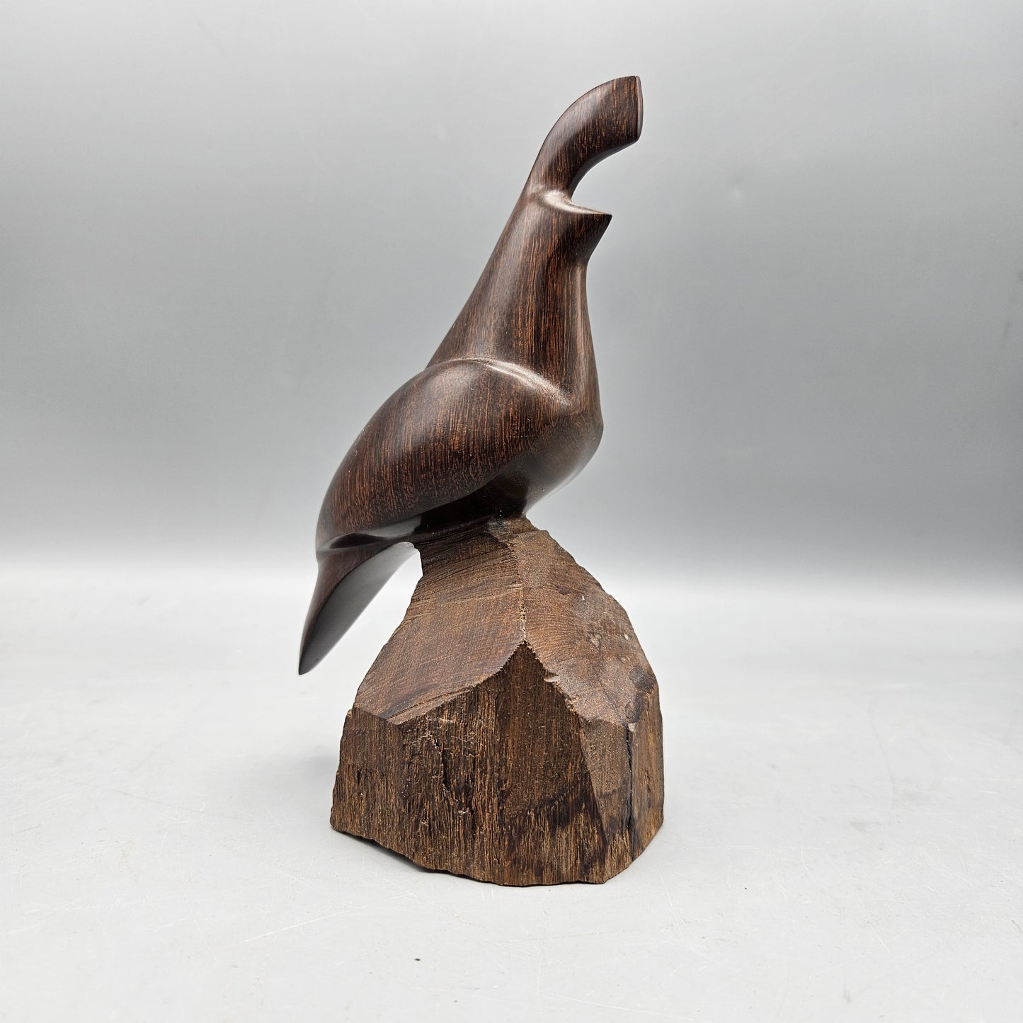 Vintage Carved Wood Bird Sculpture - Teak MCM Design