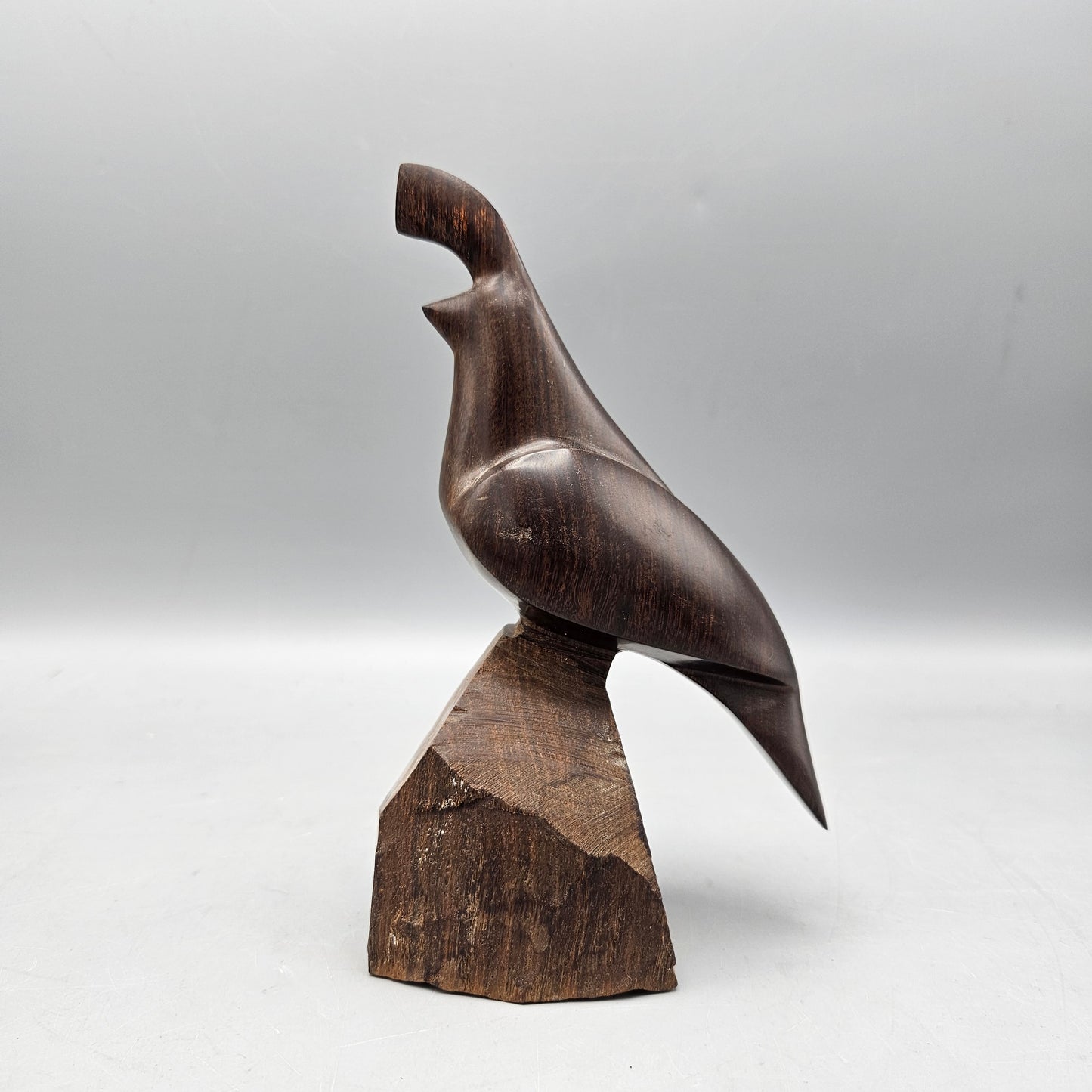 Vintage Carved Wood Bird Sculpture - Teak MCM Design