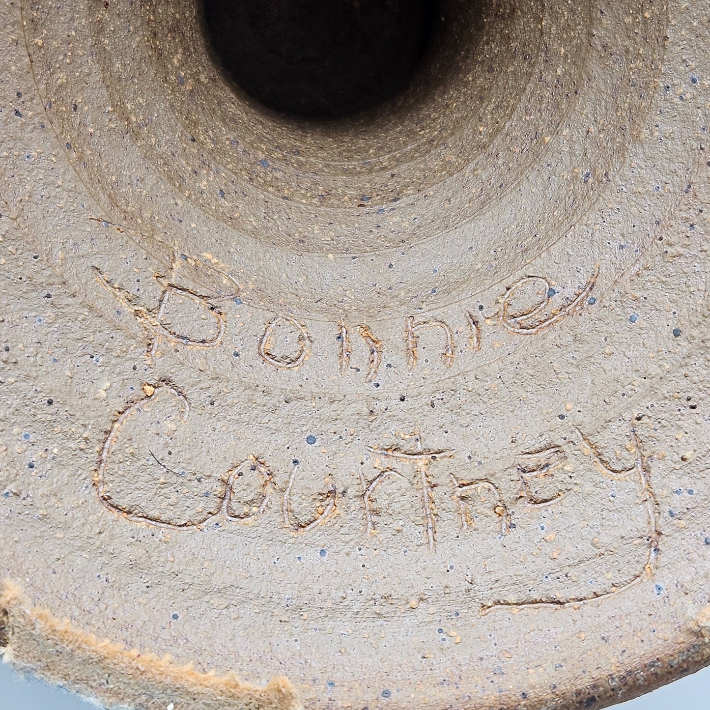 Vintage Studio Art Pottery Footed Bowl Signed Bonnie Courtney