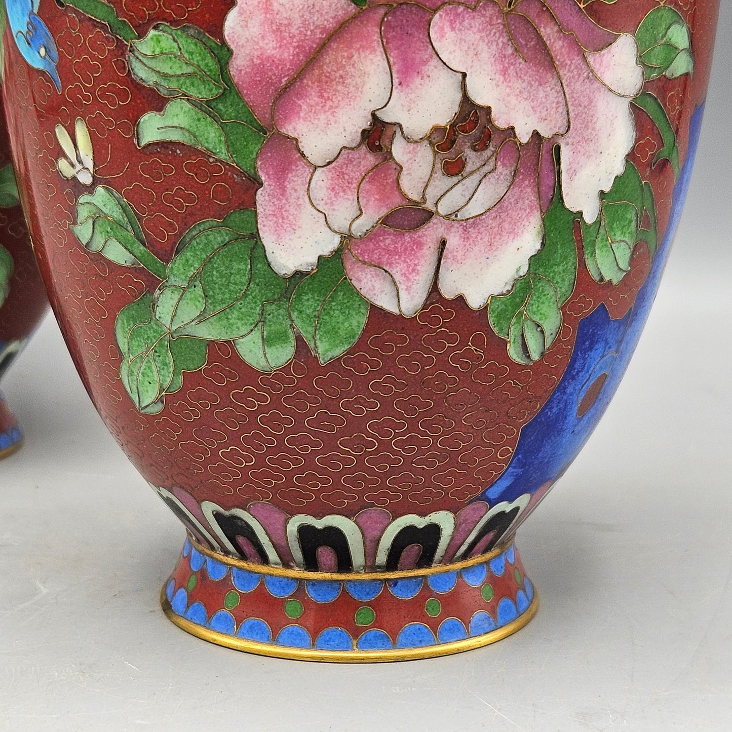 Vintage Pair of Cloisonne Vases