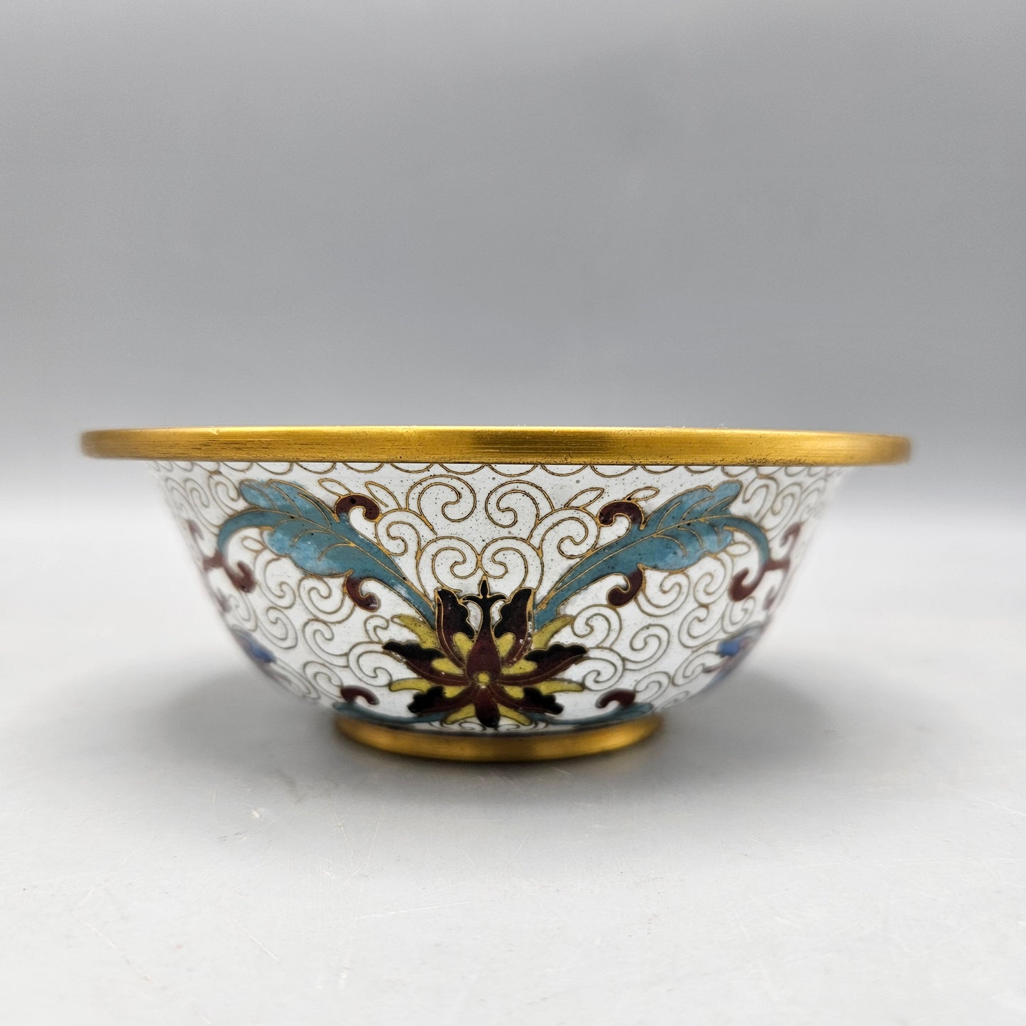 Vintage White Cloisonne Bowl