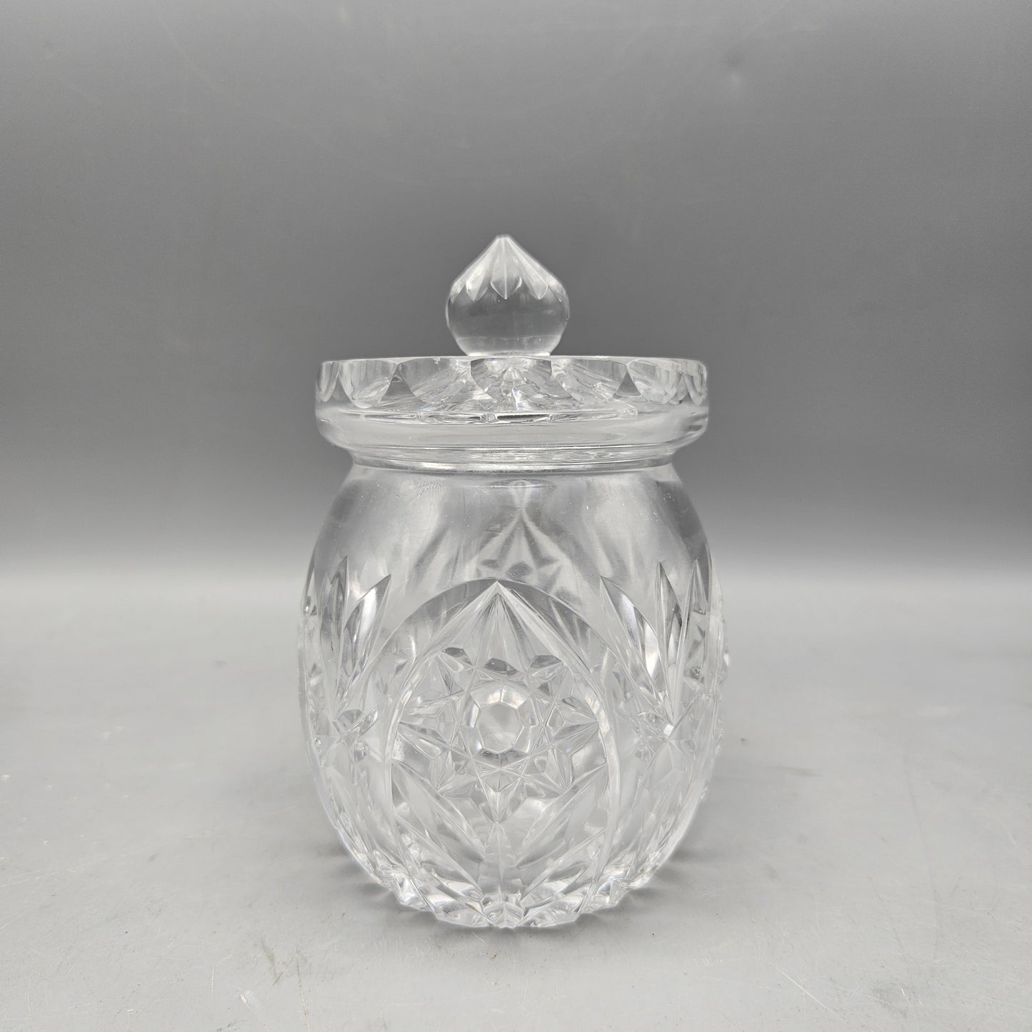 Cut Glass Jam Jar with Lid