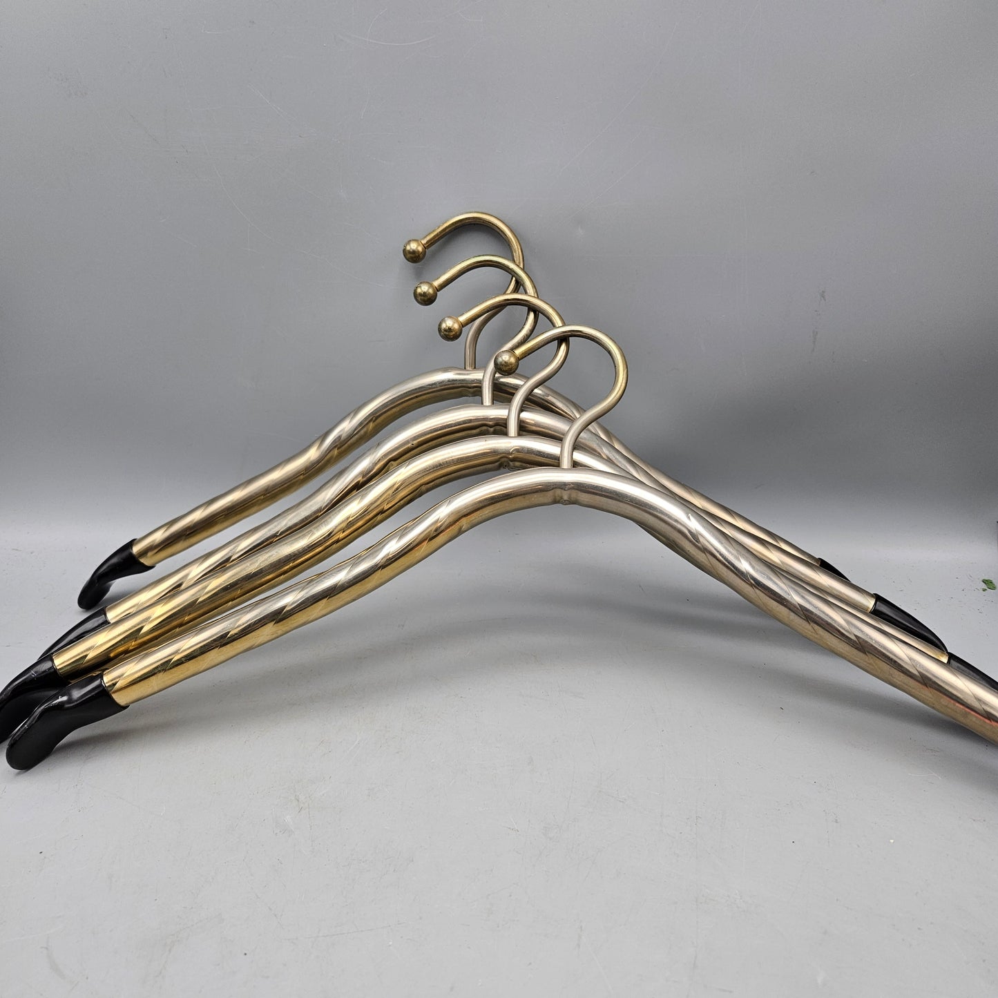 Set of 4 Vintage Hollywood Regency Brass Hangers