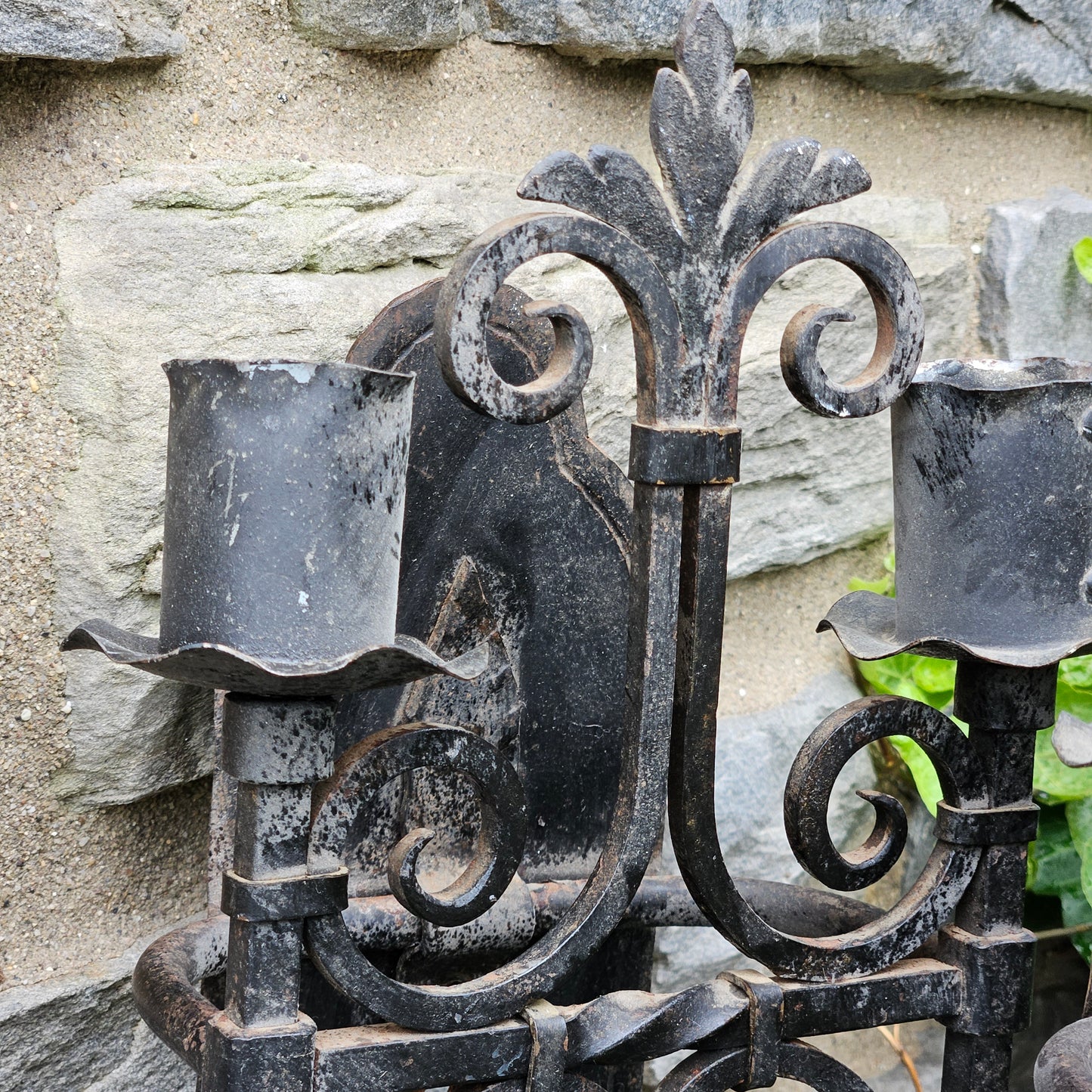 Pair of Ornate Iron Wall Sconces