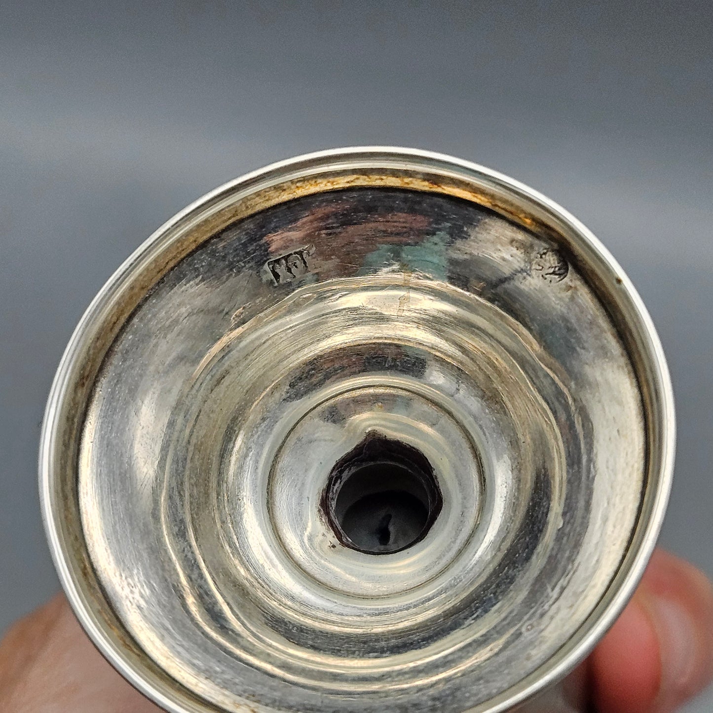 Antique Russian Vodka Cup with Floral Design