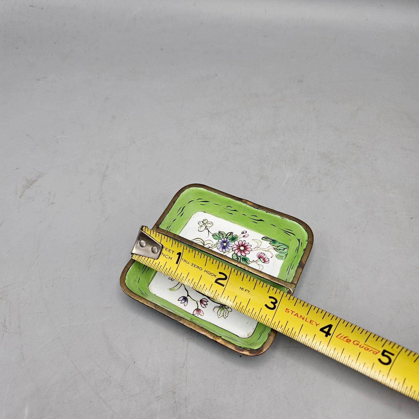 Vintage 2 Part Metal Floral Dish