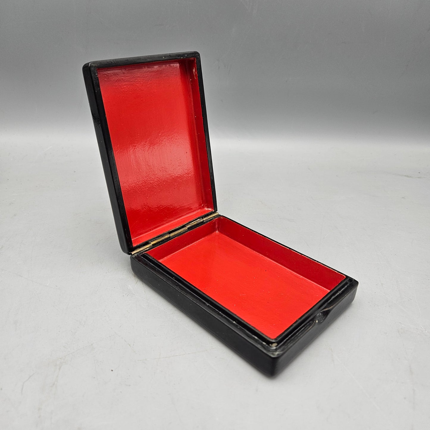 Vintage Russian Lacquered Painted Box with Deer