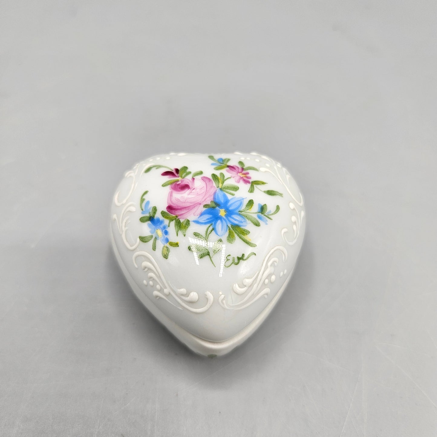 Limoges Porcelain Heart Shaped Trinket Box