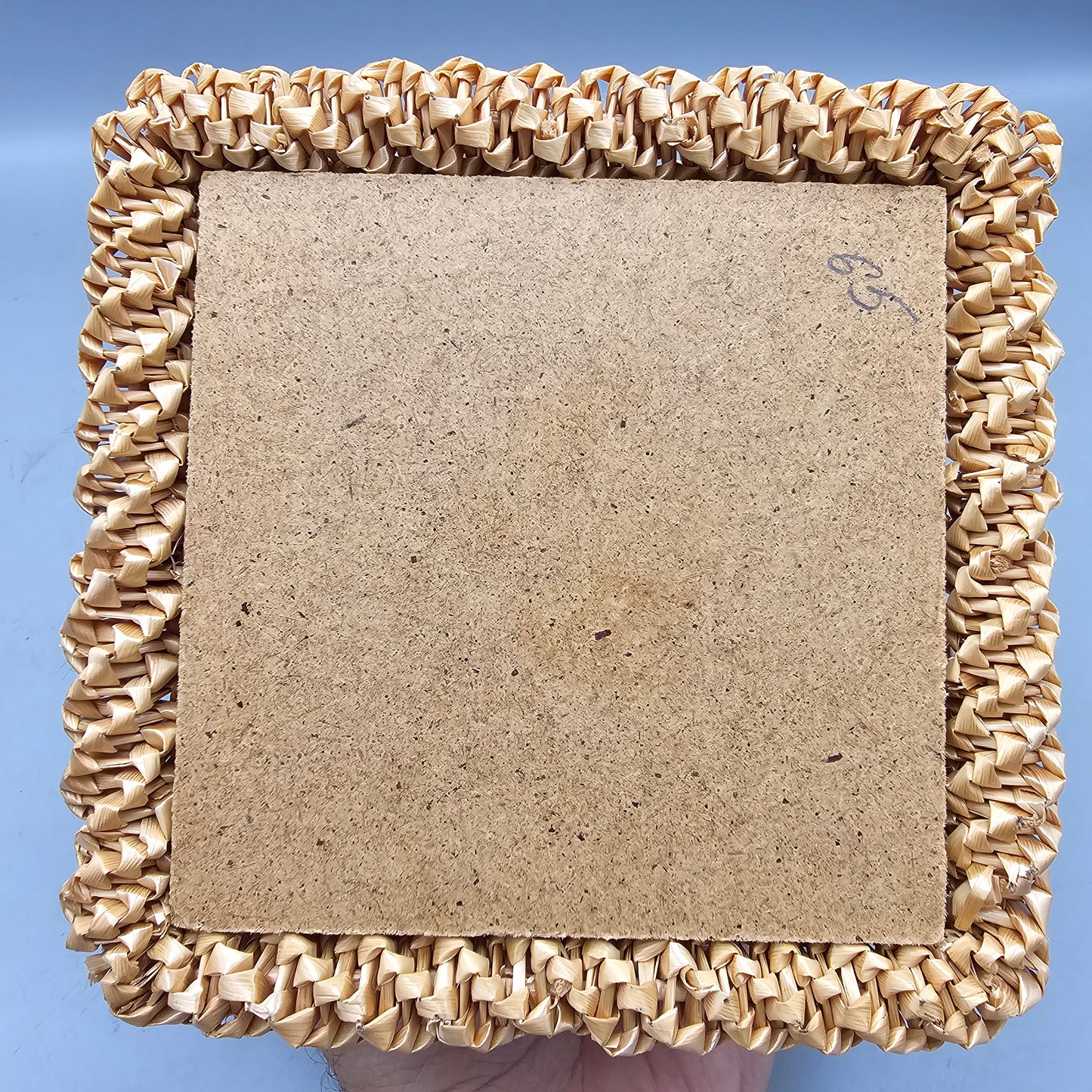 Vintage Wood & Straw Hinged Box Made in USSR