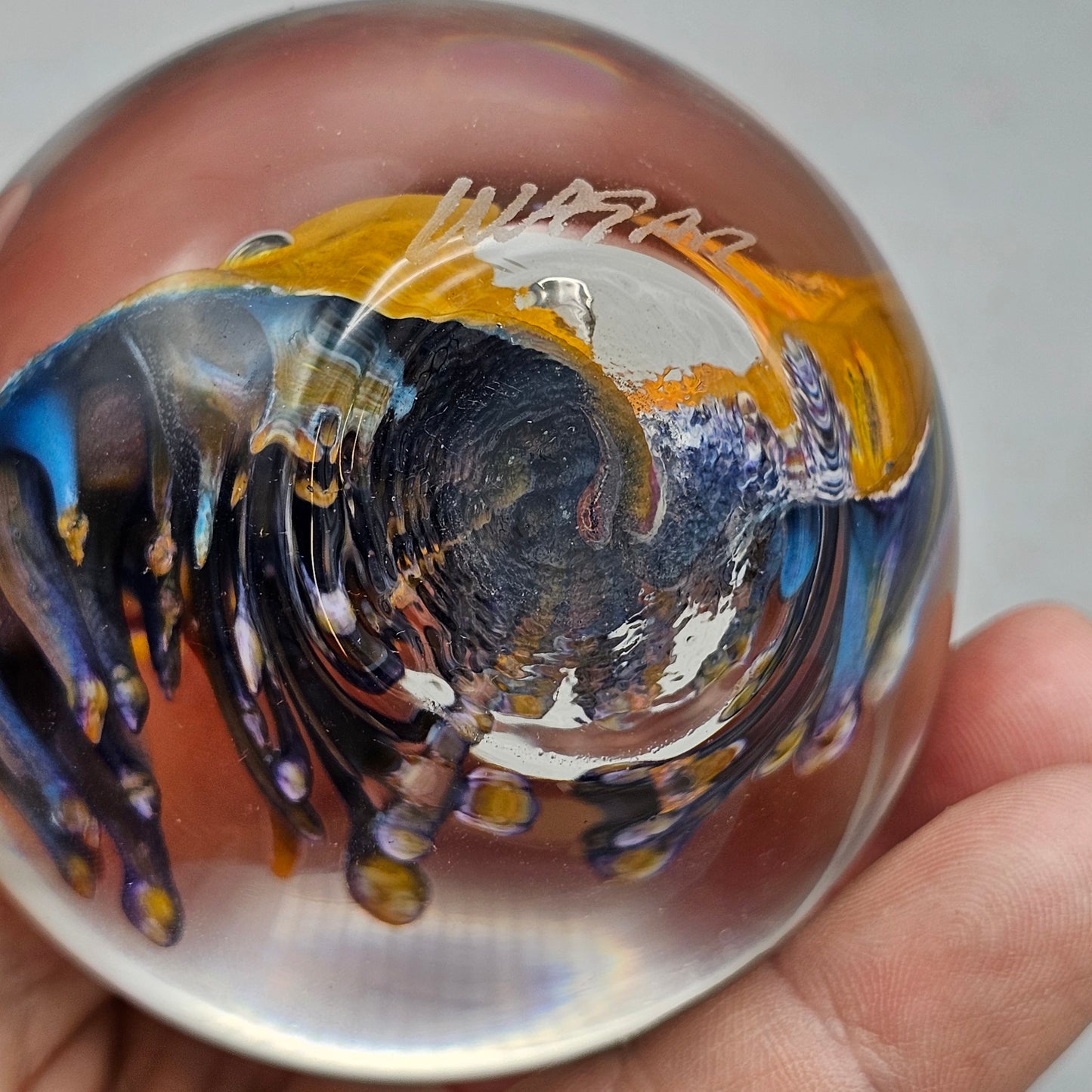 Art Glass Paperweight Signed