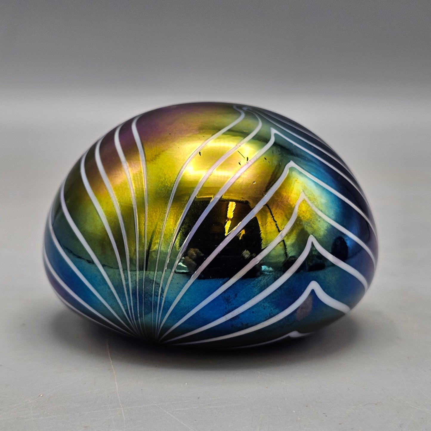 April 1989 Art Glass Paperweight - Iridescent