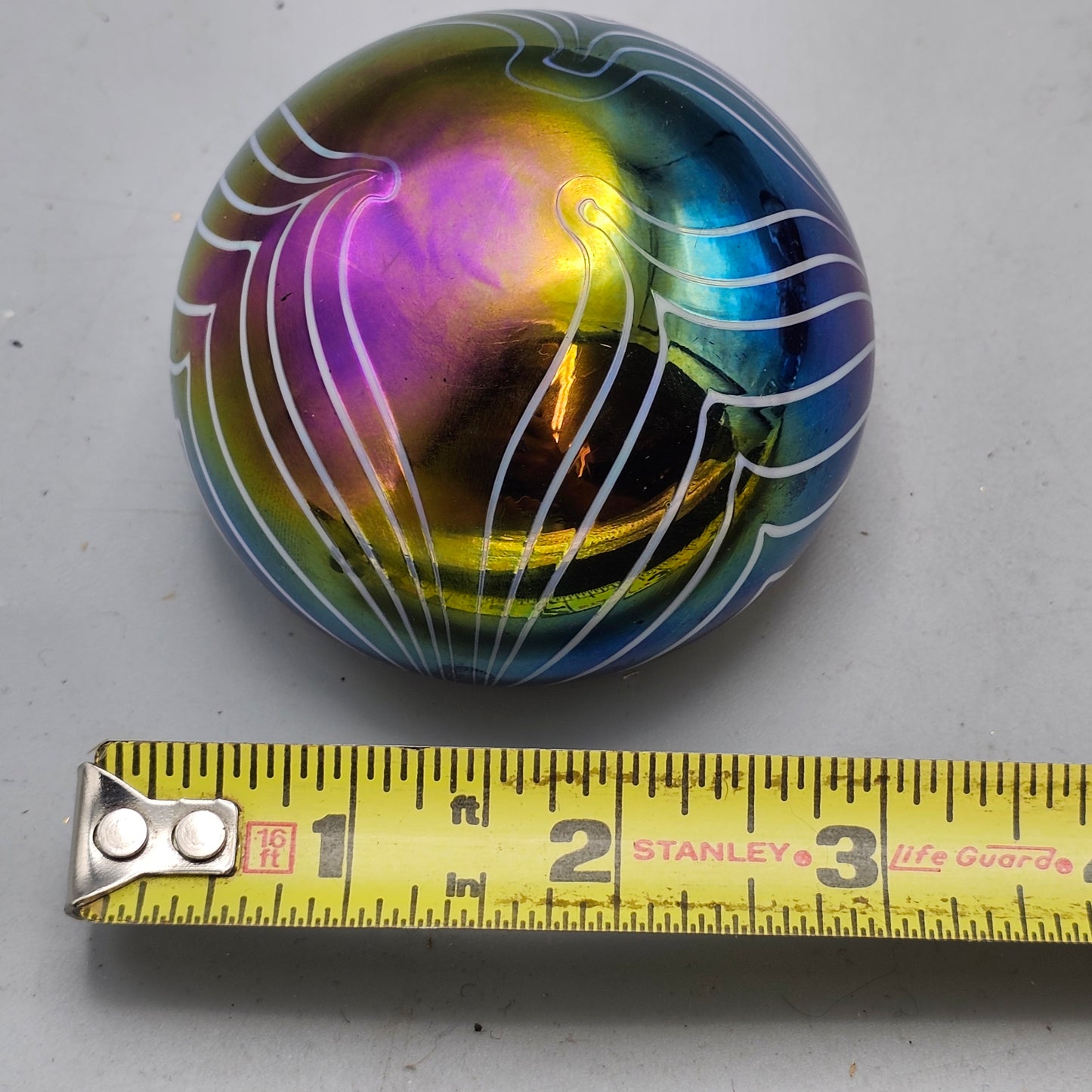 April 1989 Art Glass Paperweight - Iridescent