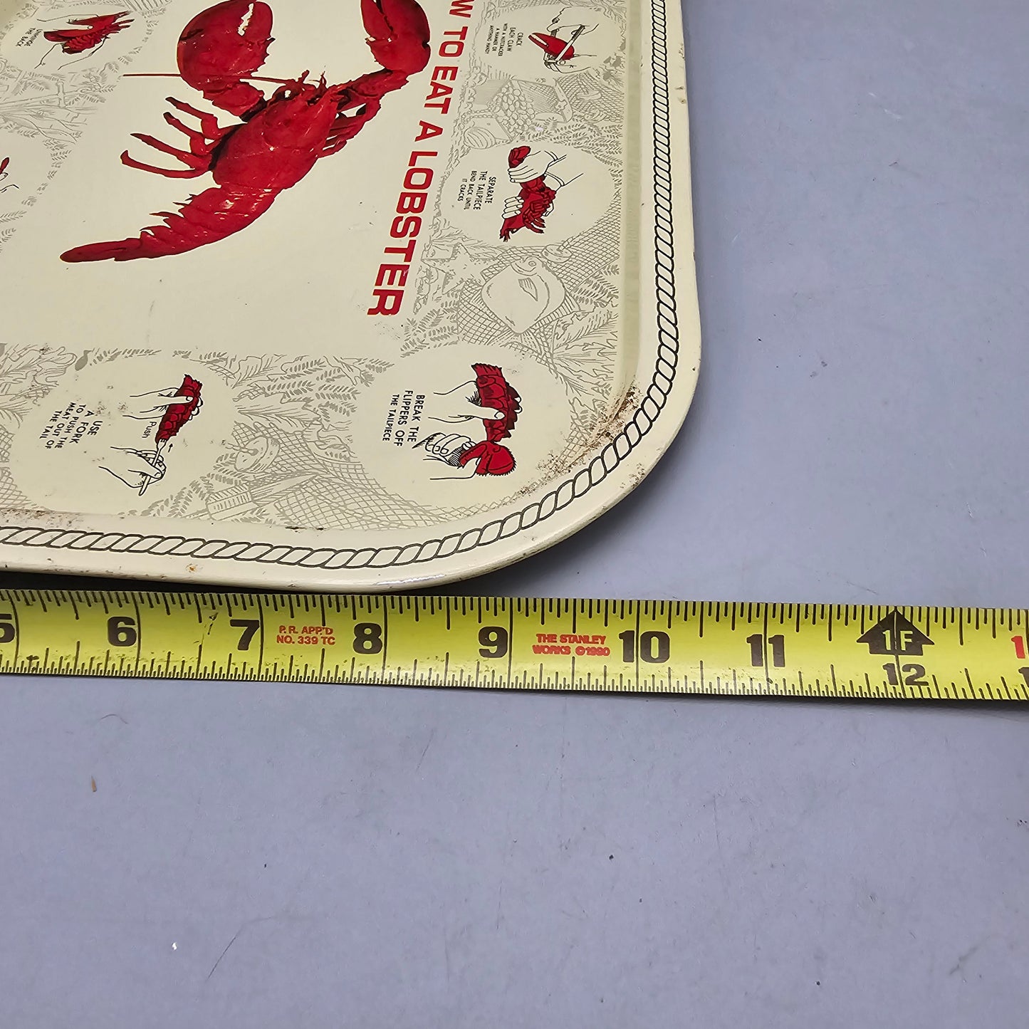 Vintage "How to Eat a Lobster" Tin Serving Tray