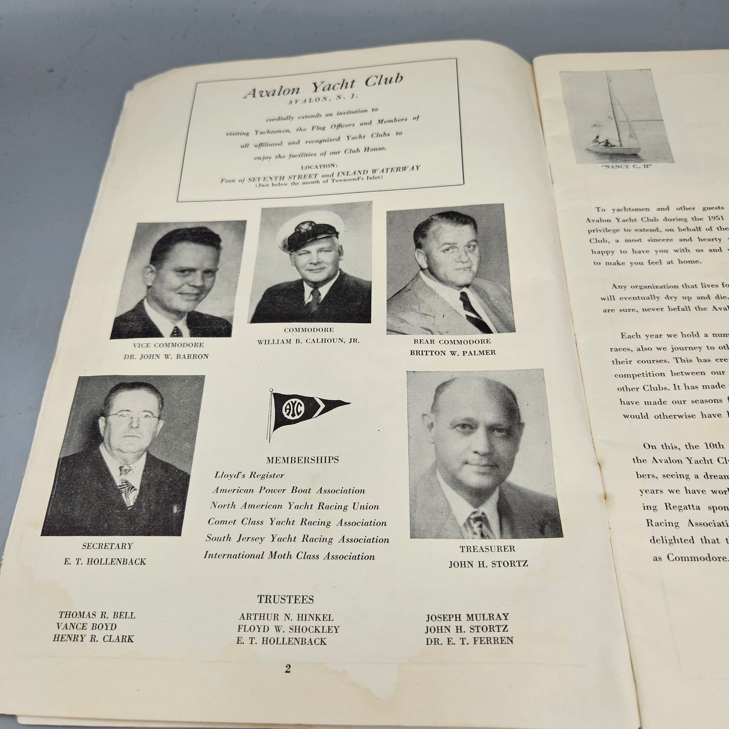Vintage Avalon New Jersey NJ "Avalon Yacht Club Magazine 1960's