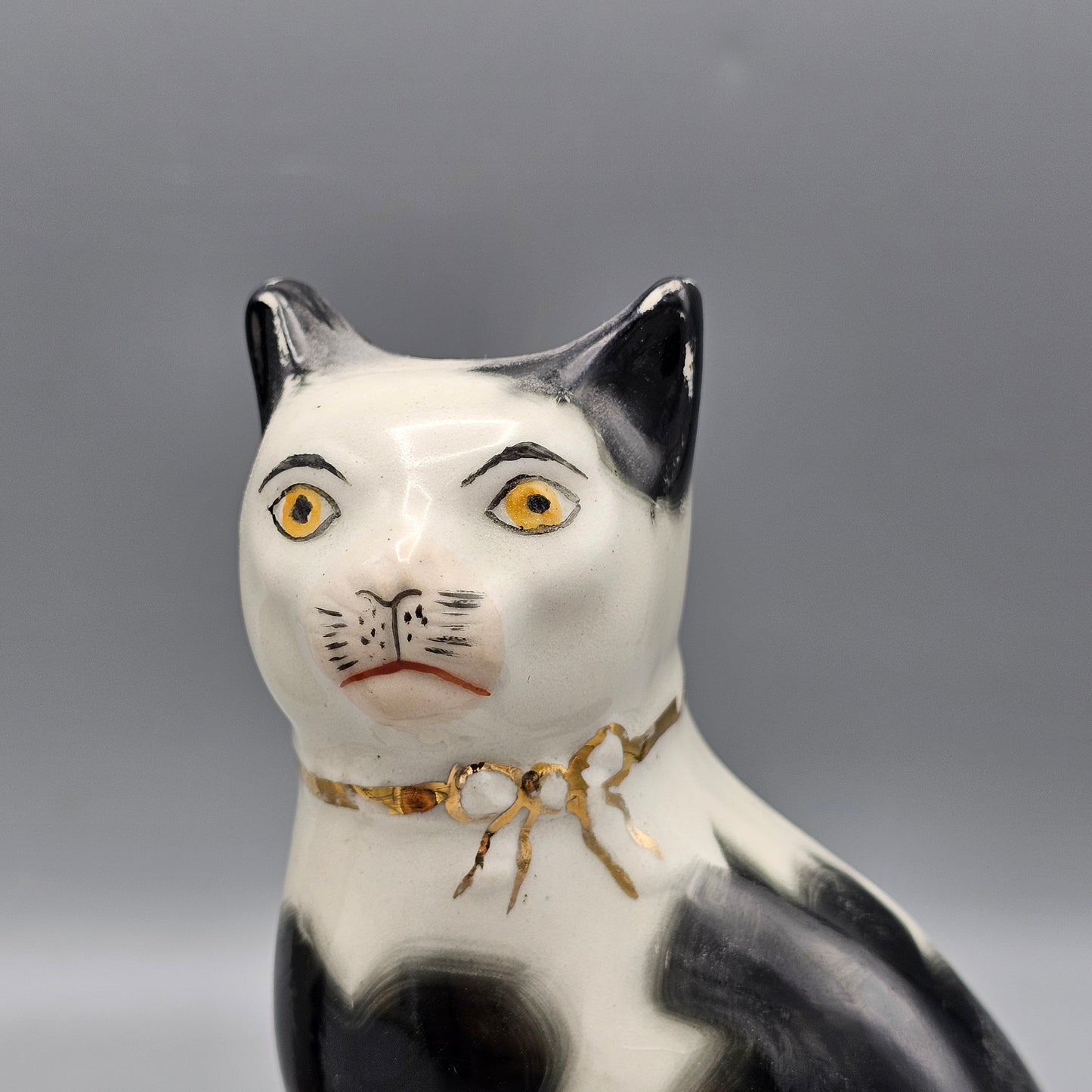 Pair of Staffordshire Ware Black and White Cats