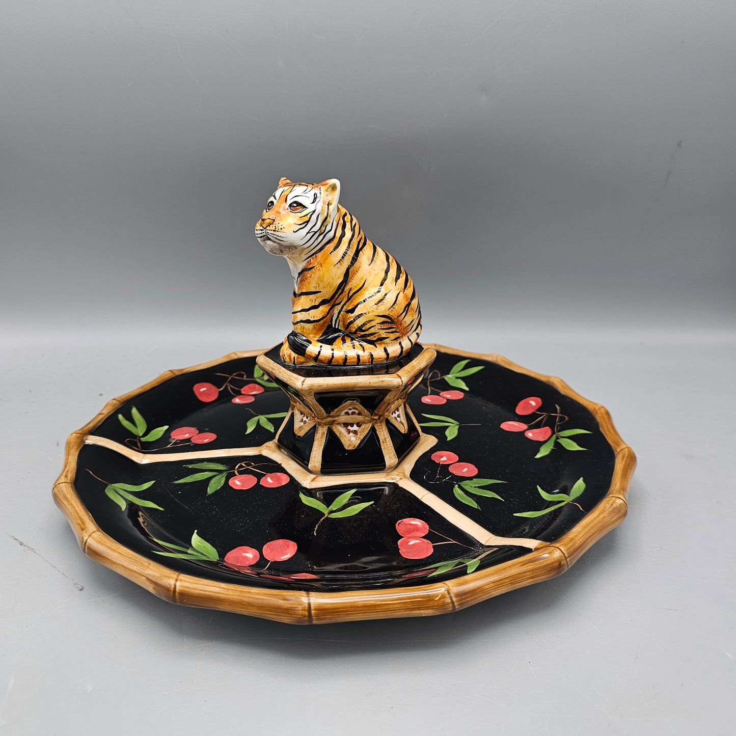 Zrike Hand Painted Terri Beavers Bamboo Forest Crudité Serving Tray
