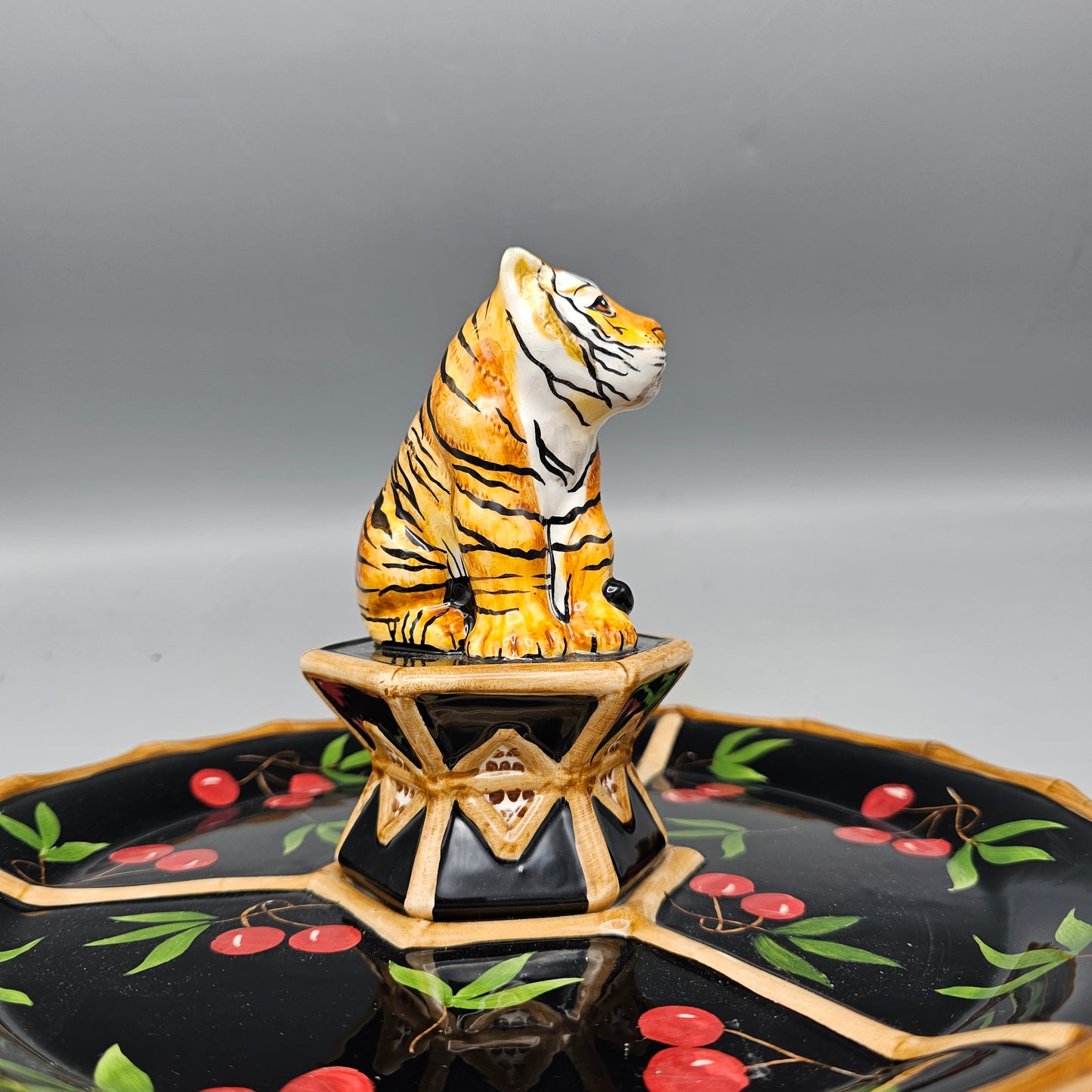 Zrike Hand Painted Terri Beavers Bamboo Forest Crudité Serving Tray
