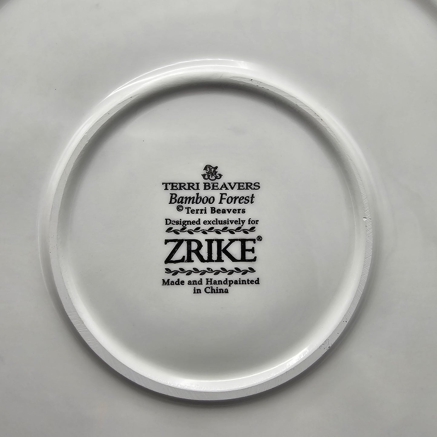 Zrike Hand Painted Terri Beavers Bamboo Forest Crudité Serving Tray