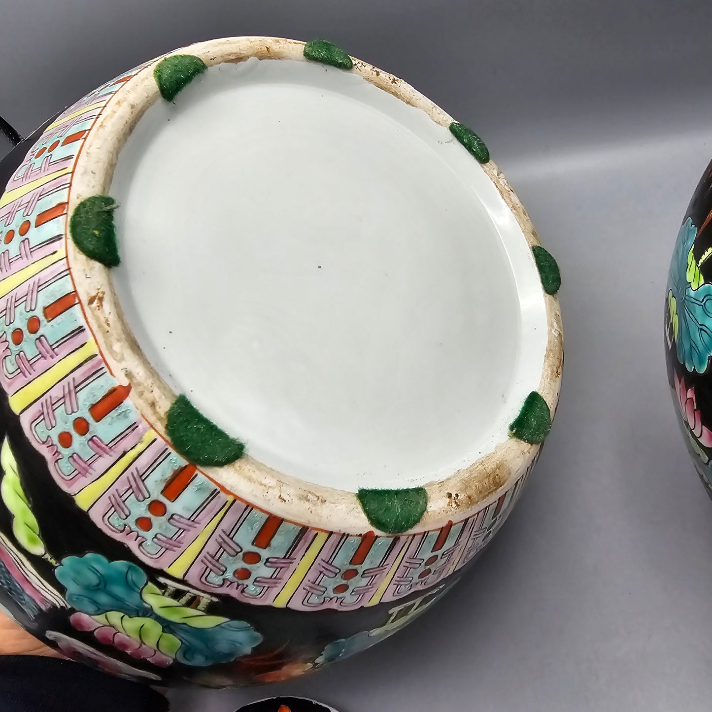 Pair of Chinese Famille Noire Porcelain Ginger Jars