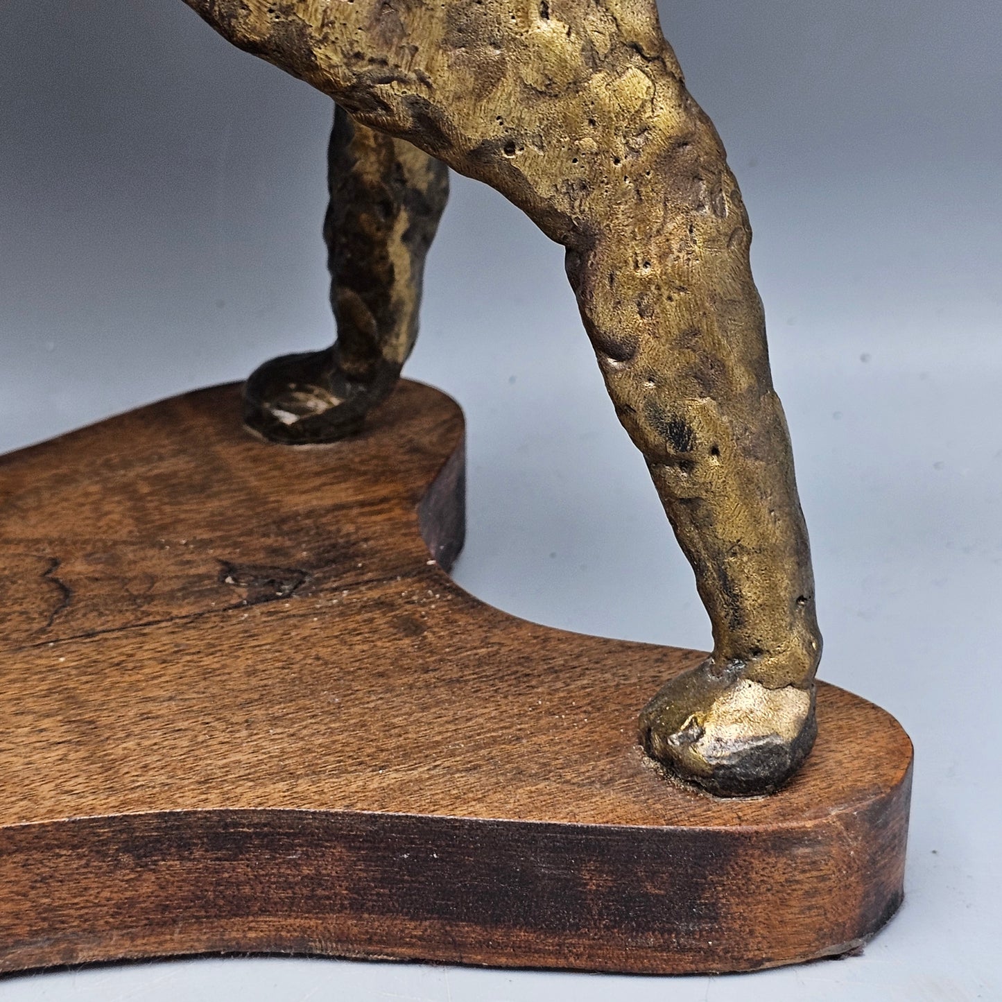 Vintage Pointer Dog Bronze Sculpture on Wooden Stand