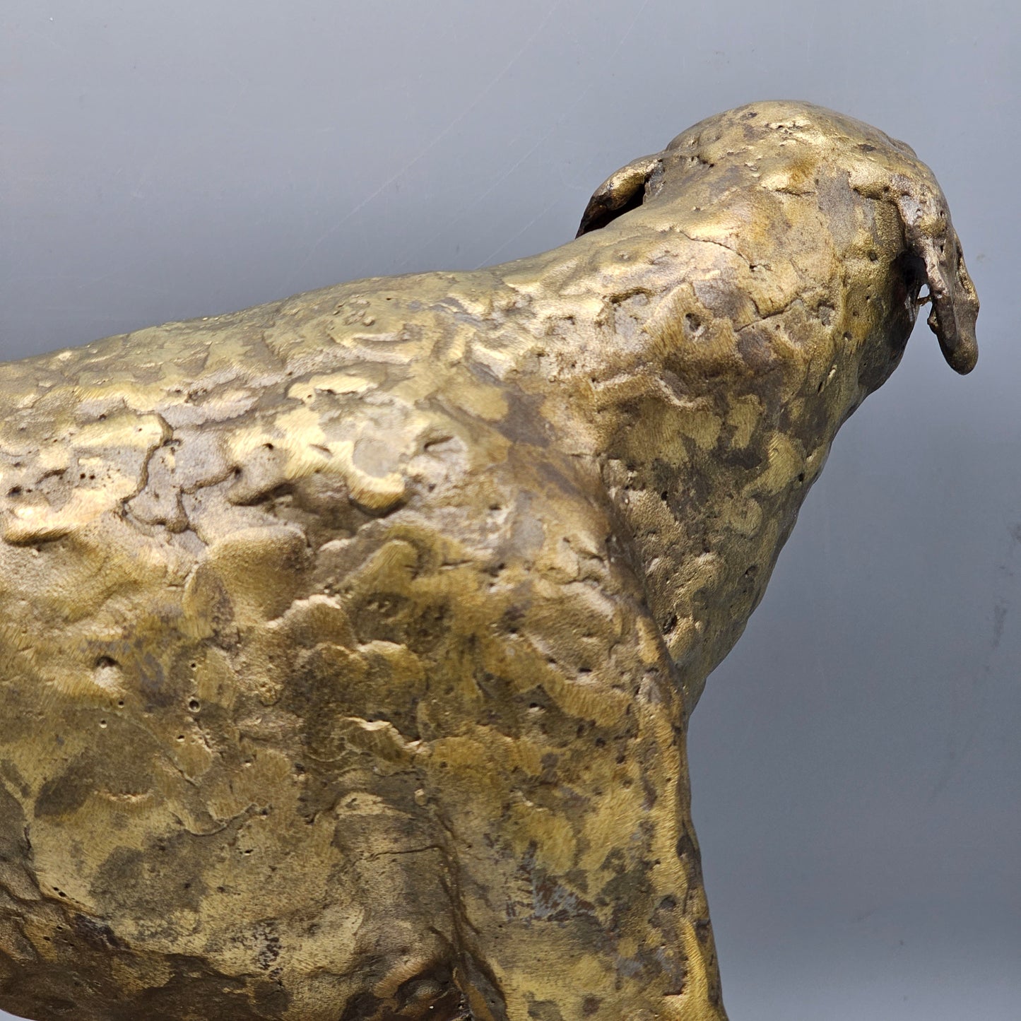 Vintage Pointer Dog Bronze Sculpture on Wooden Stand