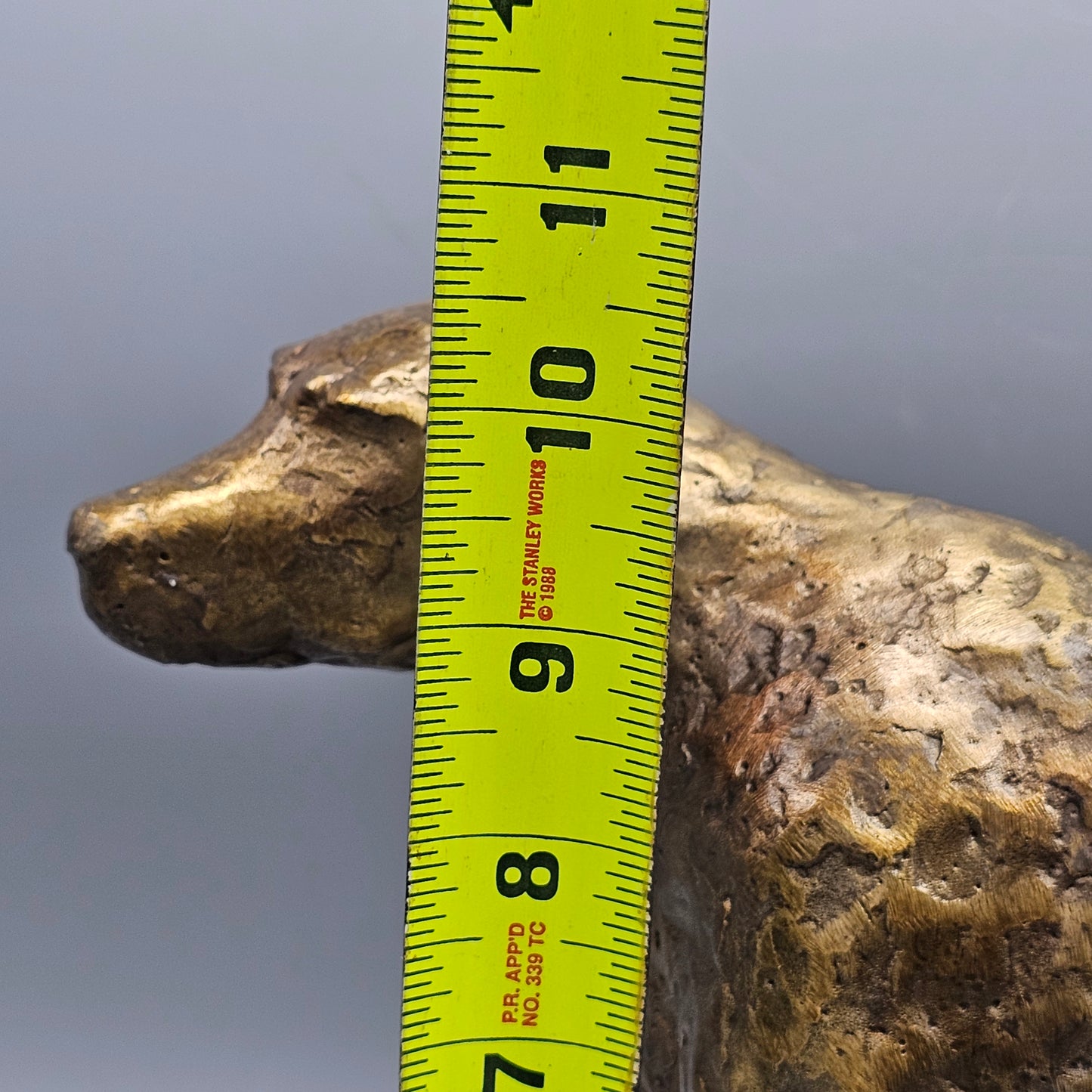 Vintage Pointer Dog Bronze Sculpture on Wooden Stand