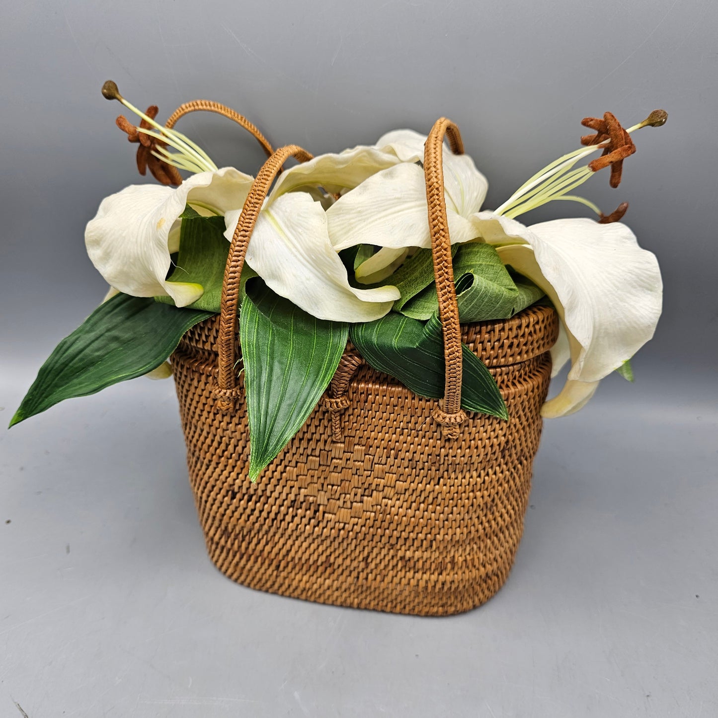 Blooming Baskets by Lisa Made in France Woven Basket Purse