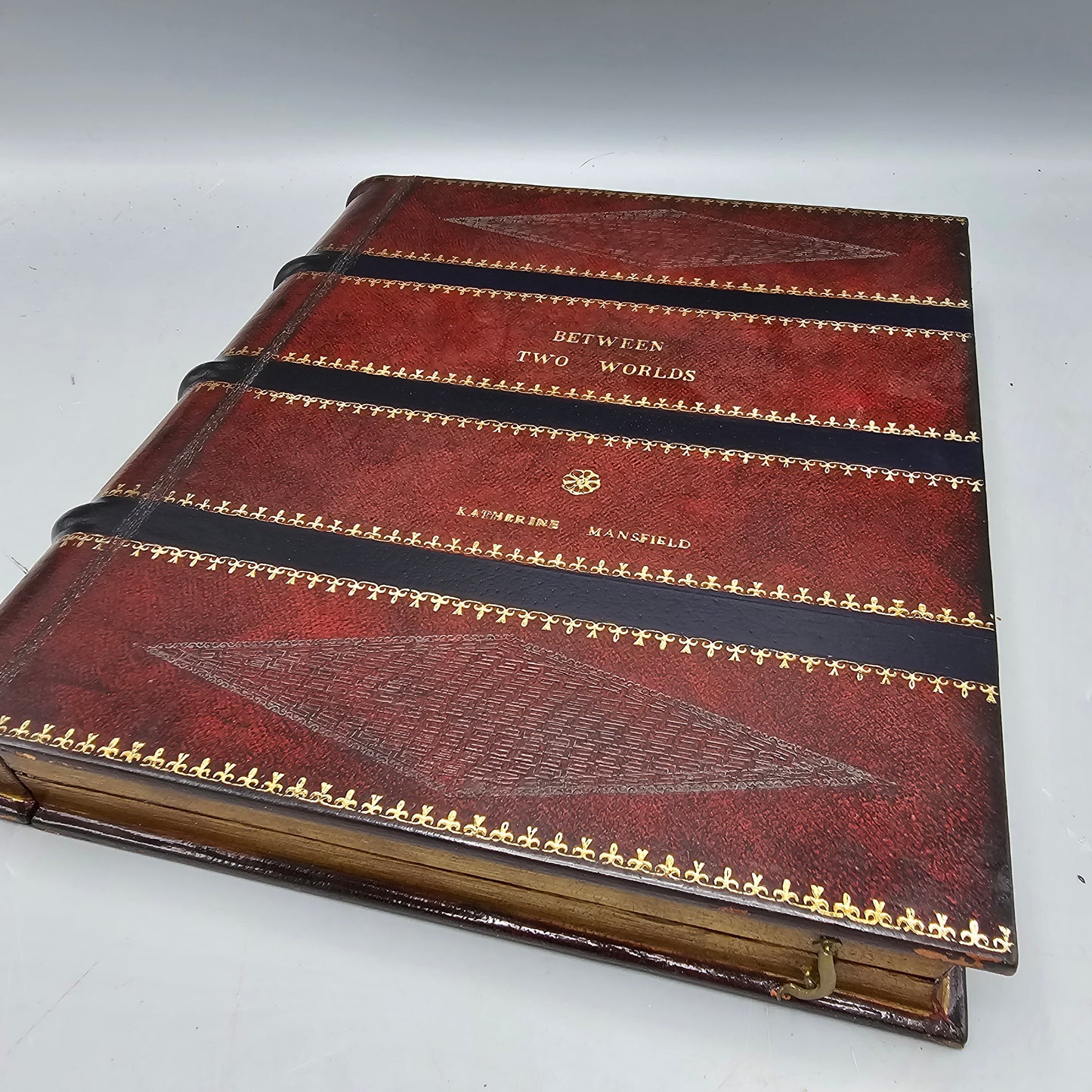 Maitland Smith Faux Leather Book Photo Frame