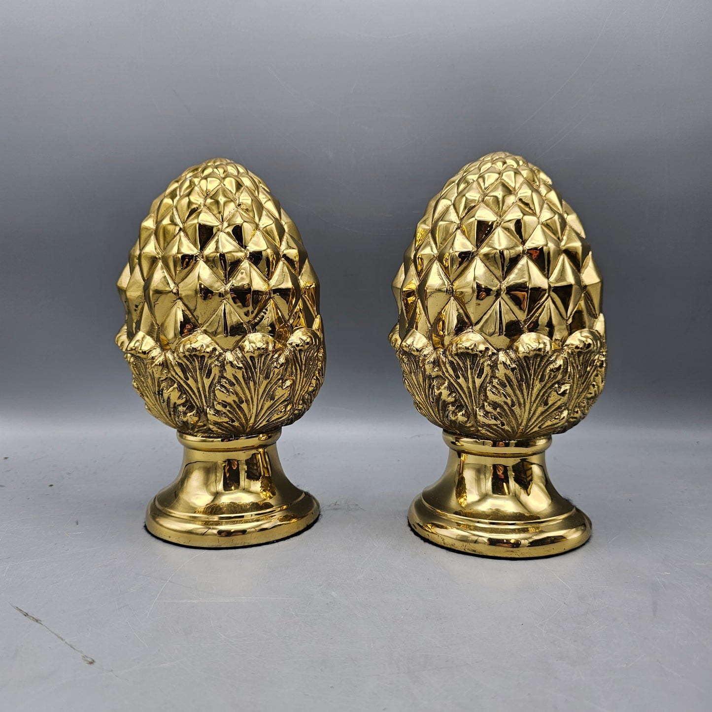 Pair of Brass Acorn Shaped Bookends