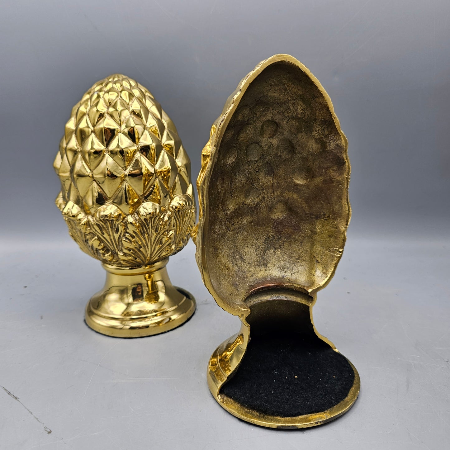 Pair of Brass Acorn Shaped Bookends