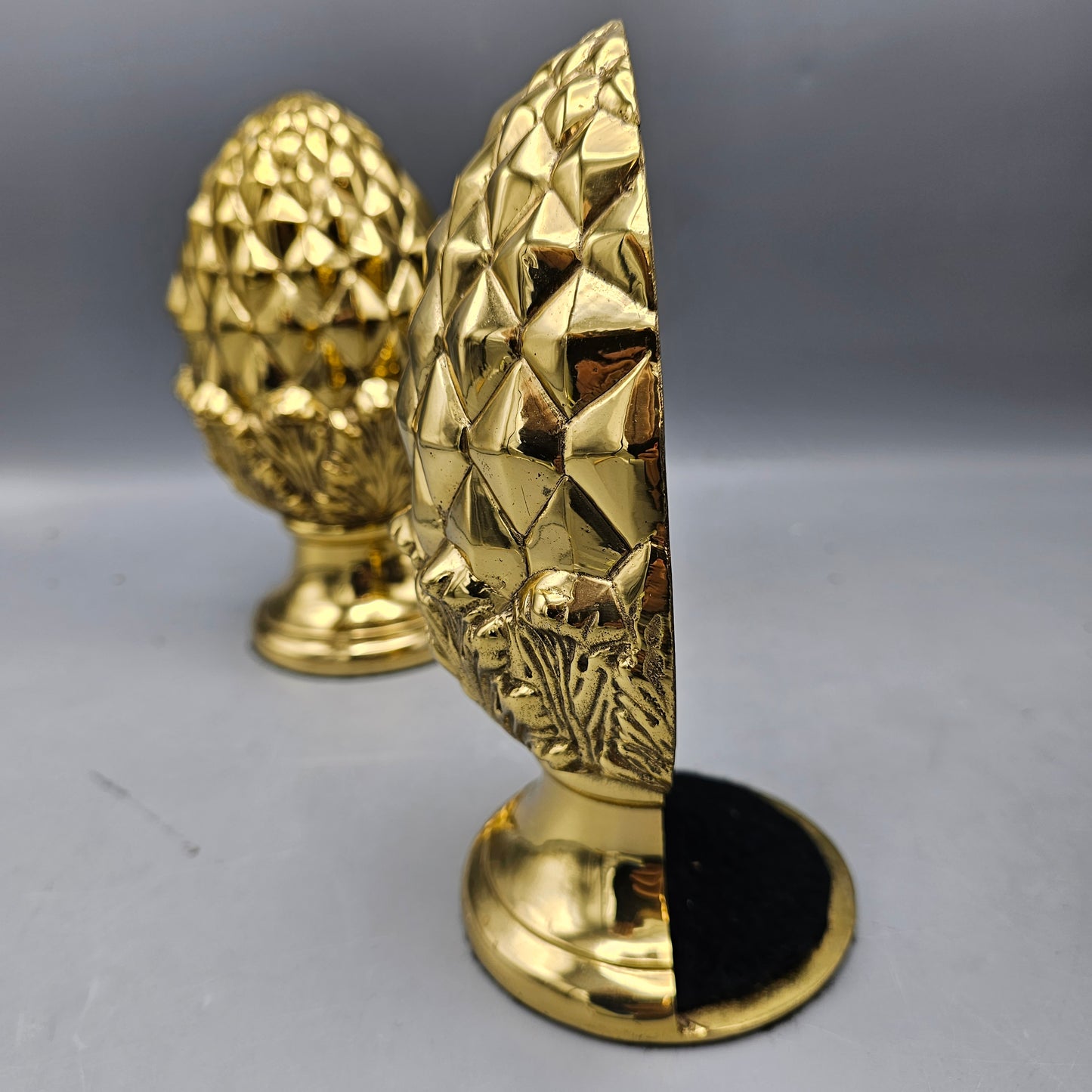 Pair of Brass Acorn Shaped Bookends